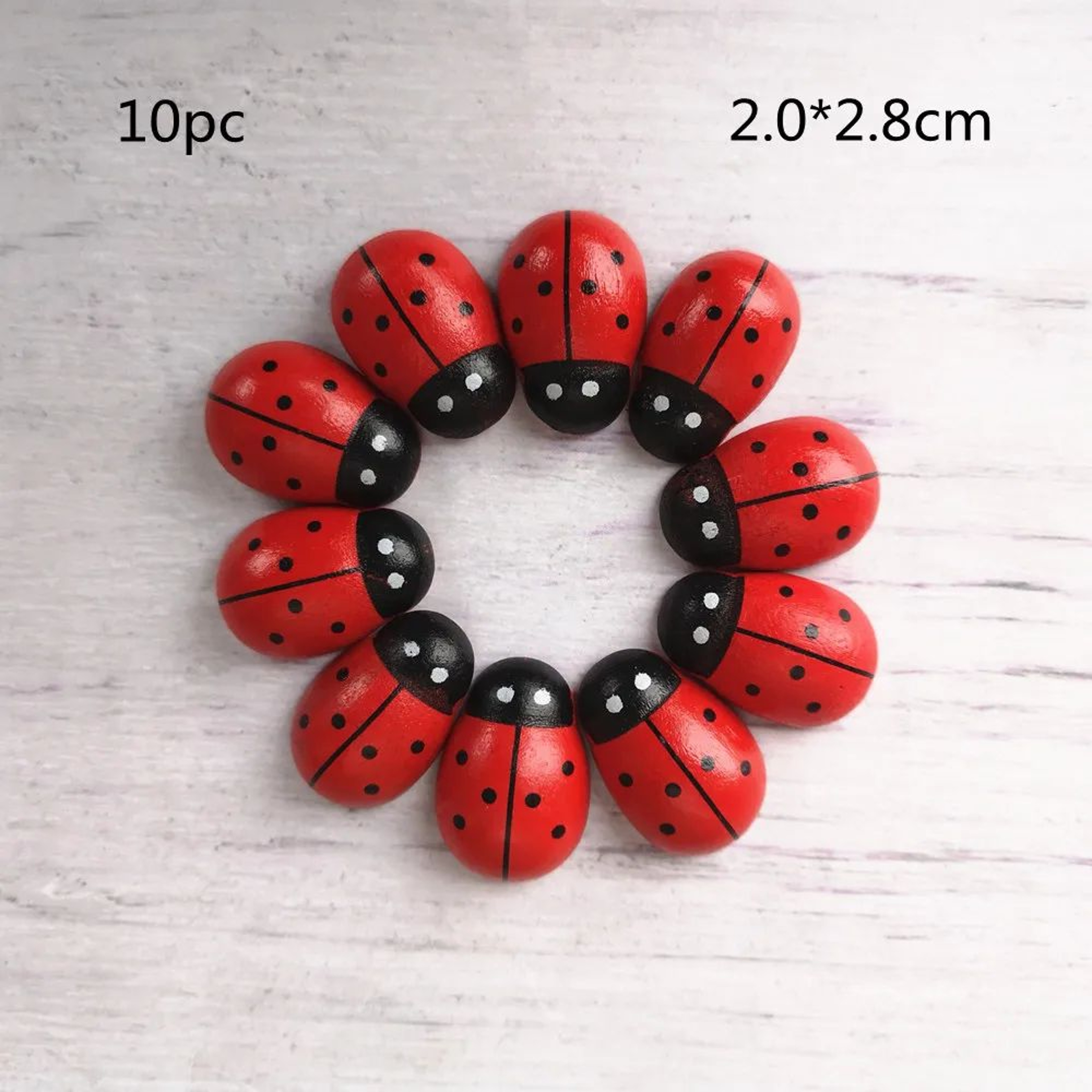 Wooden Ladybug Miniature For Fairy Garden Decor 8