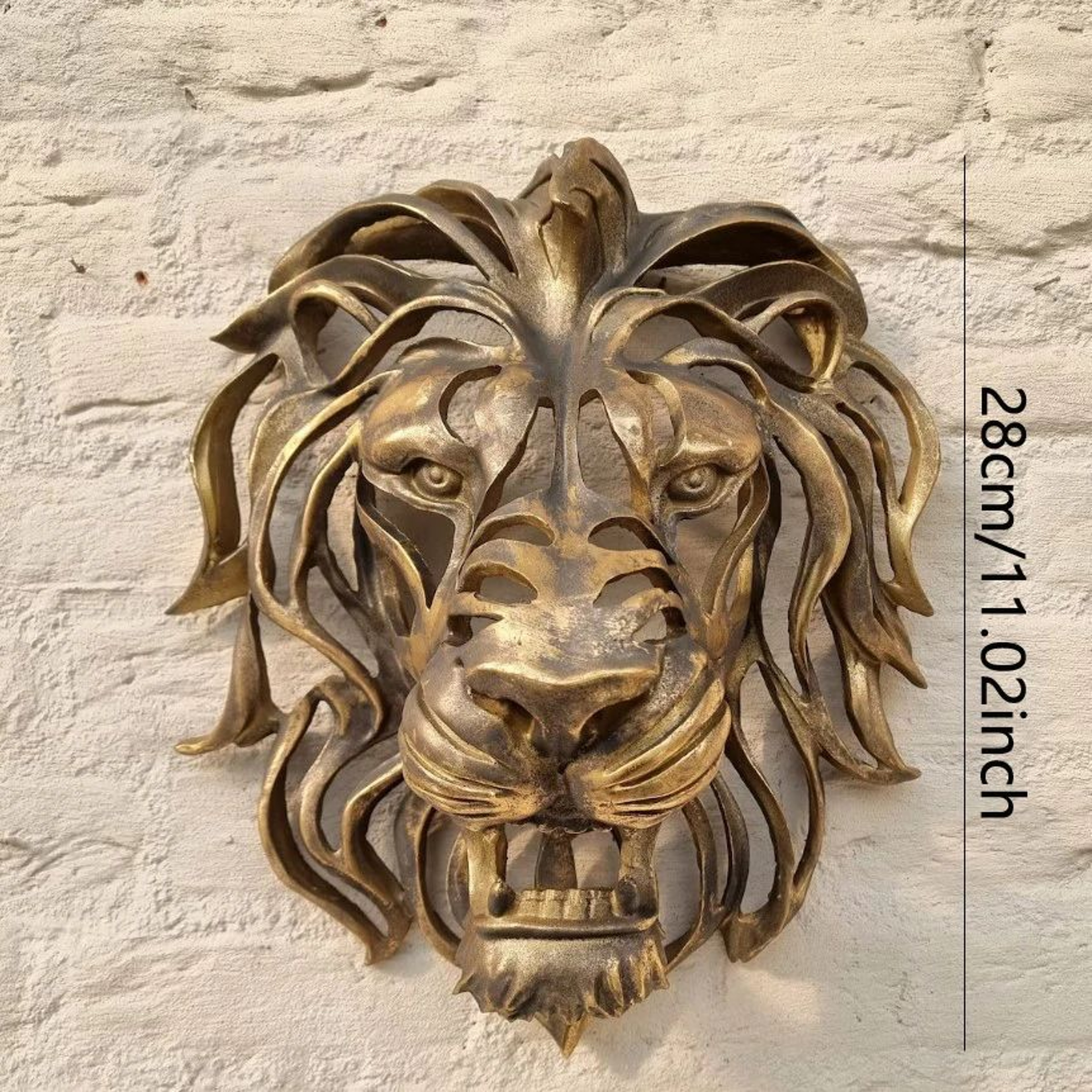Luxury Gold Lion Head Wall Sculpture Decor 6