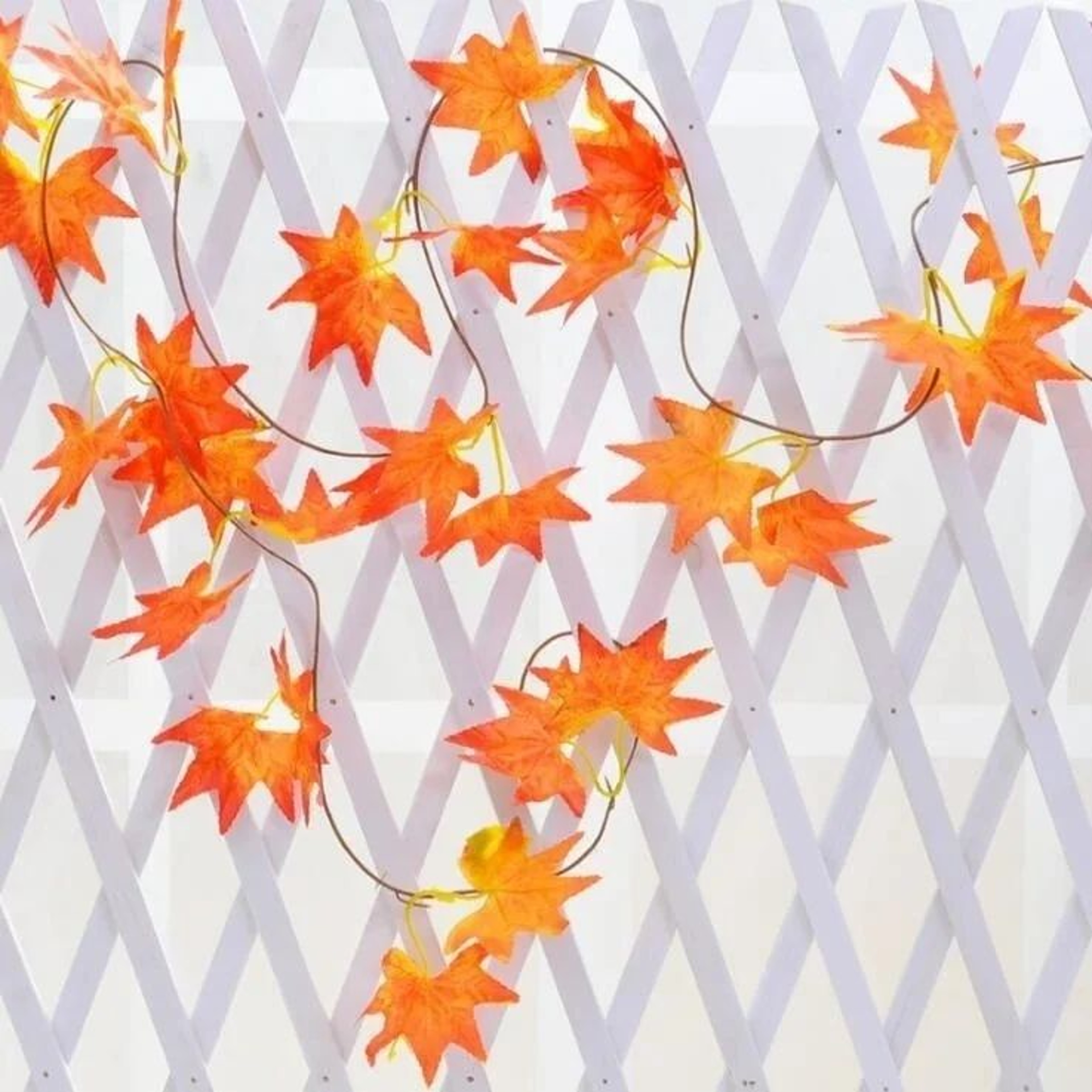 Artificial Red Maple Leaf Vine Garland Decor 5