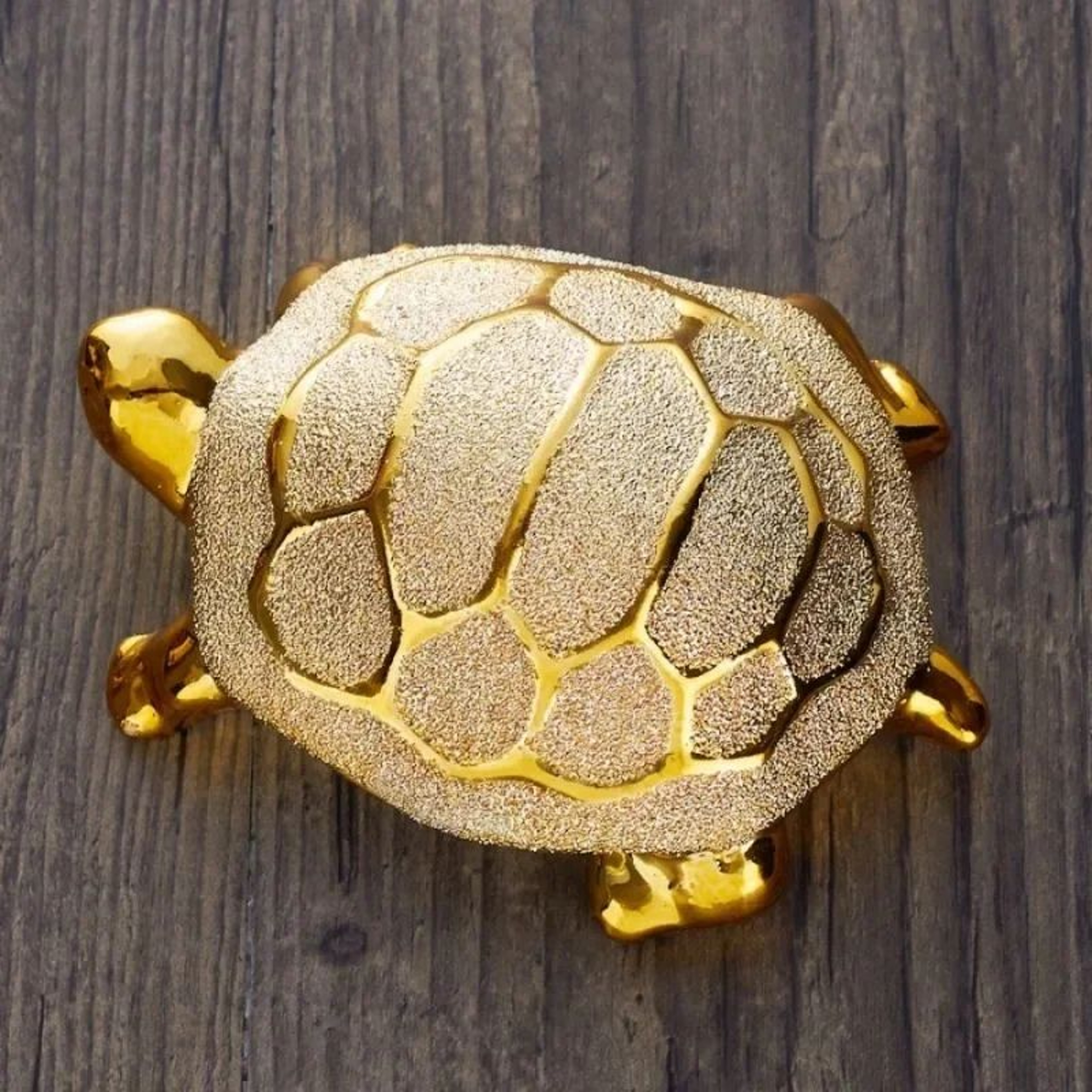 Golden Longevity Turtle Figurine Desk Decor 5