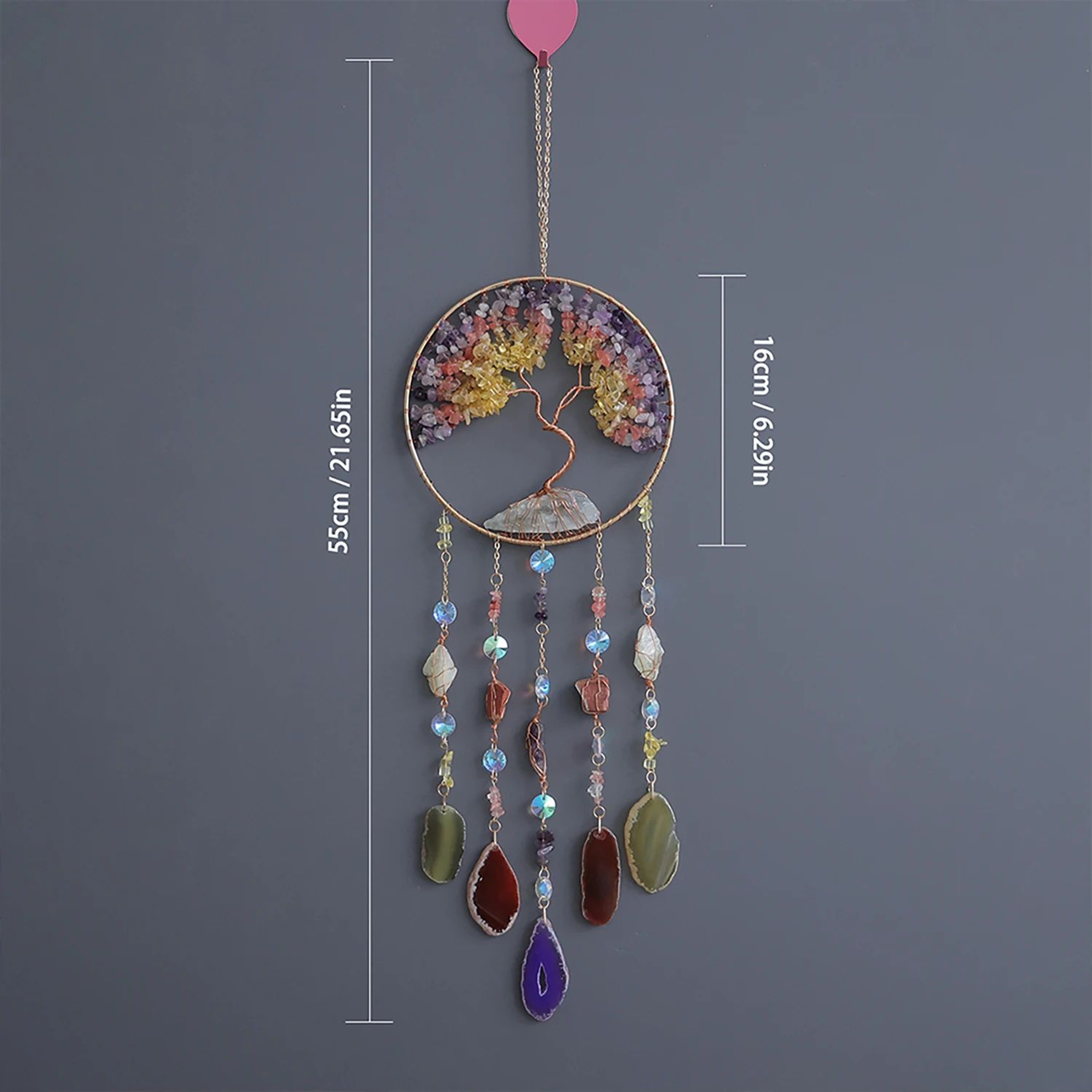 Agate Crystal Dream Catcher Wall Hanging Decor 6