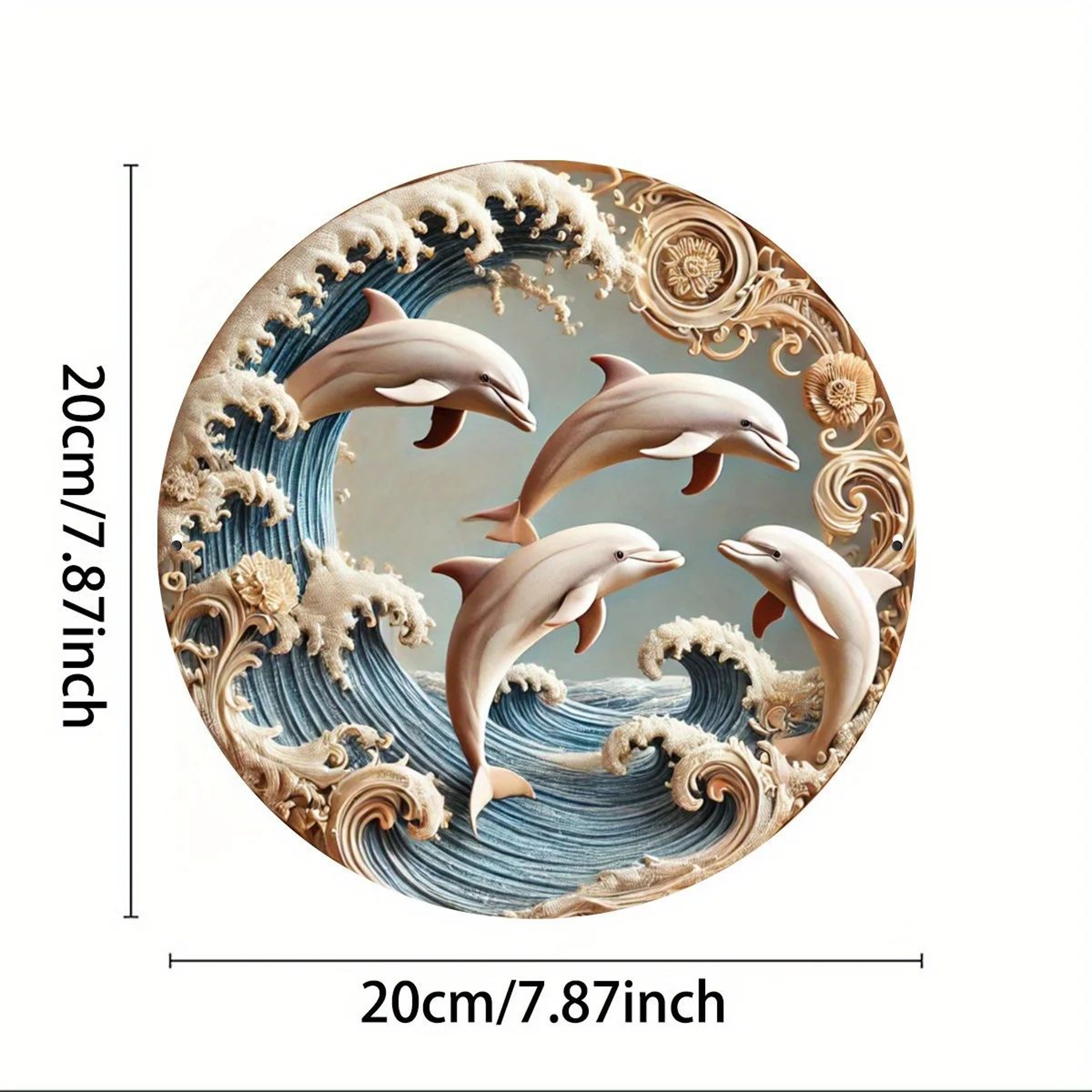 Dolphin Wooden Wall Plaque Ocean Theme Decor 5