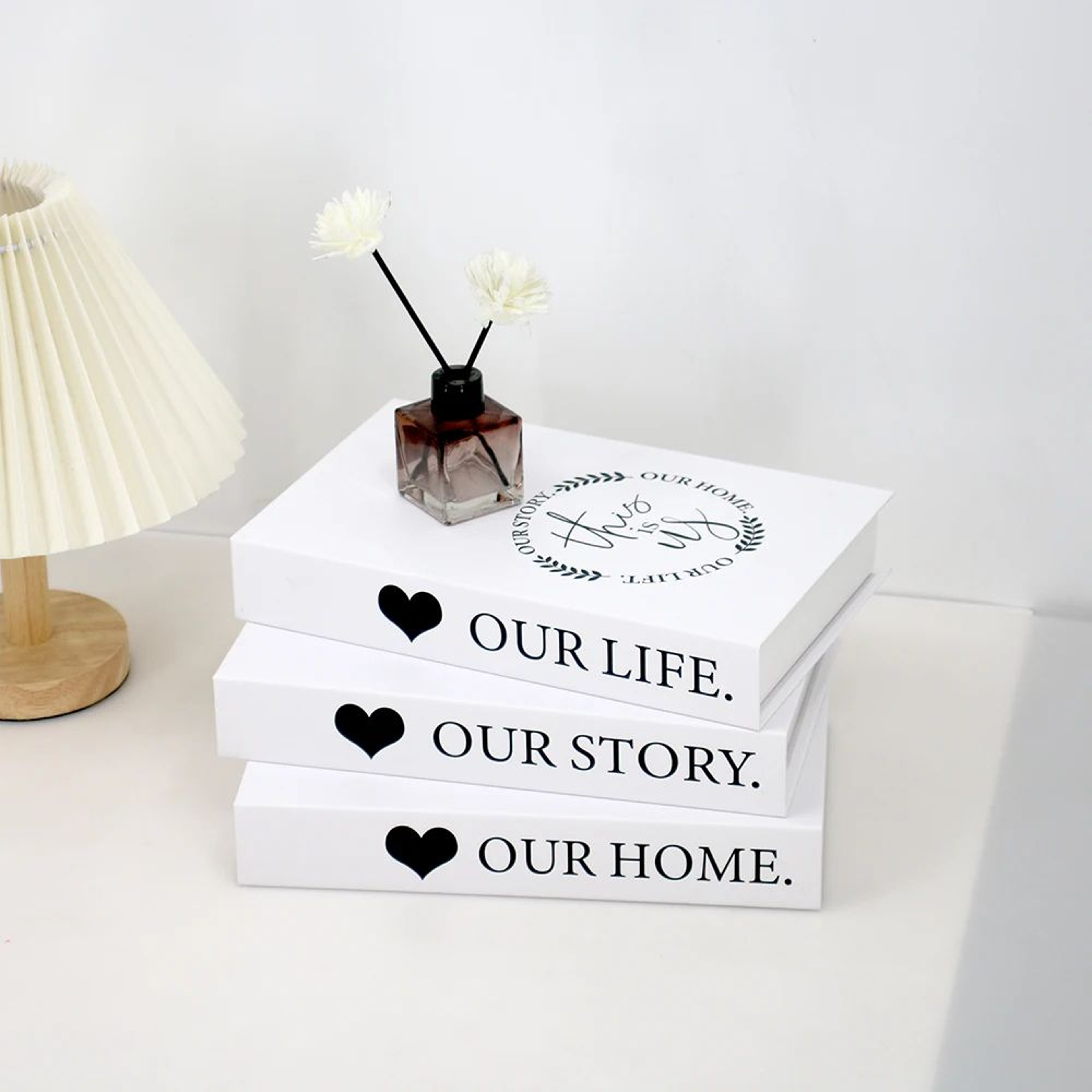 Modern Decorative Fake Books Set White Display Props 7