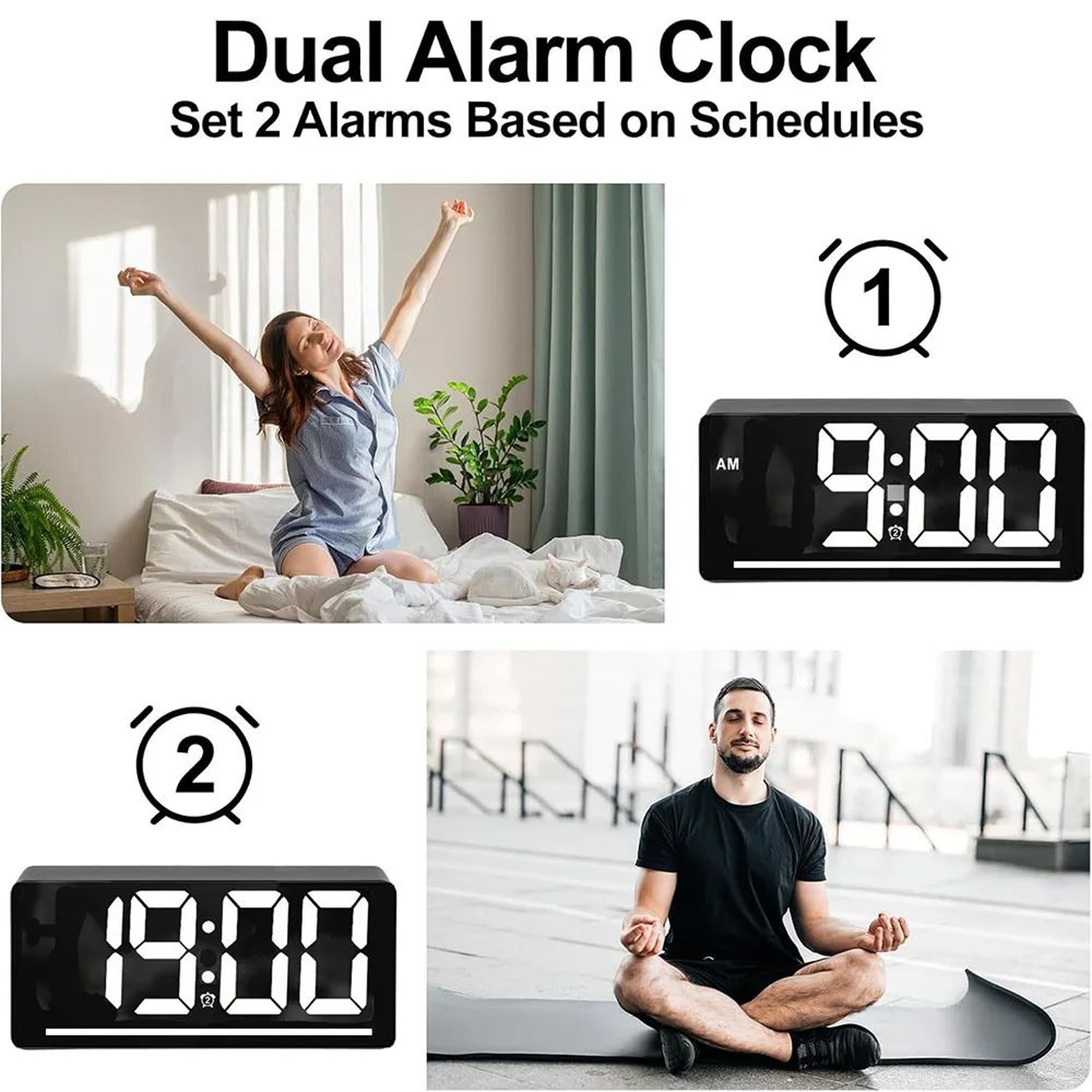 Large Display Digital Alarm Clock With Temperature 1