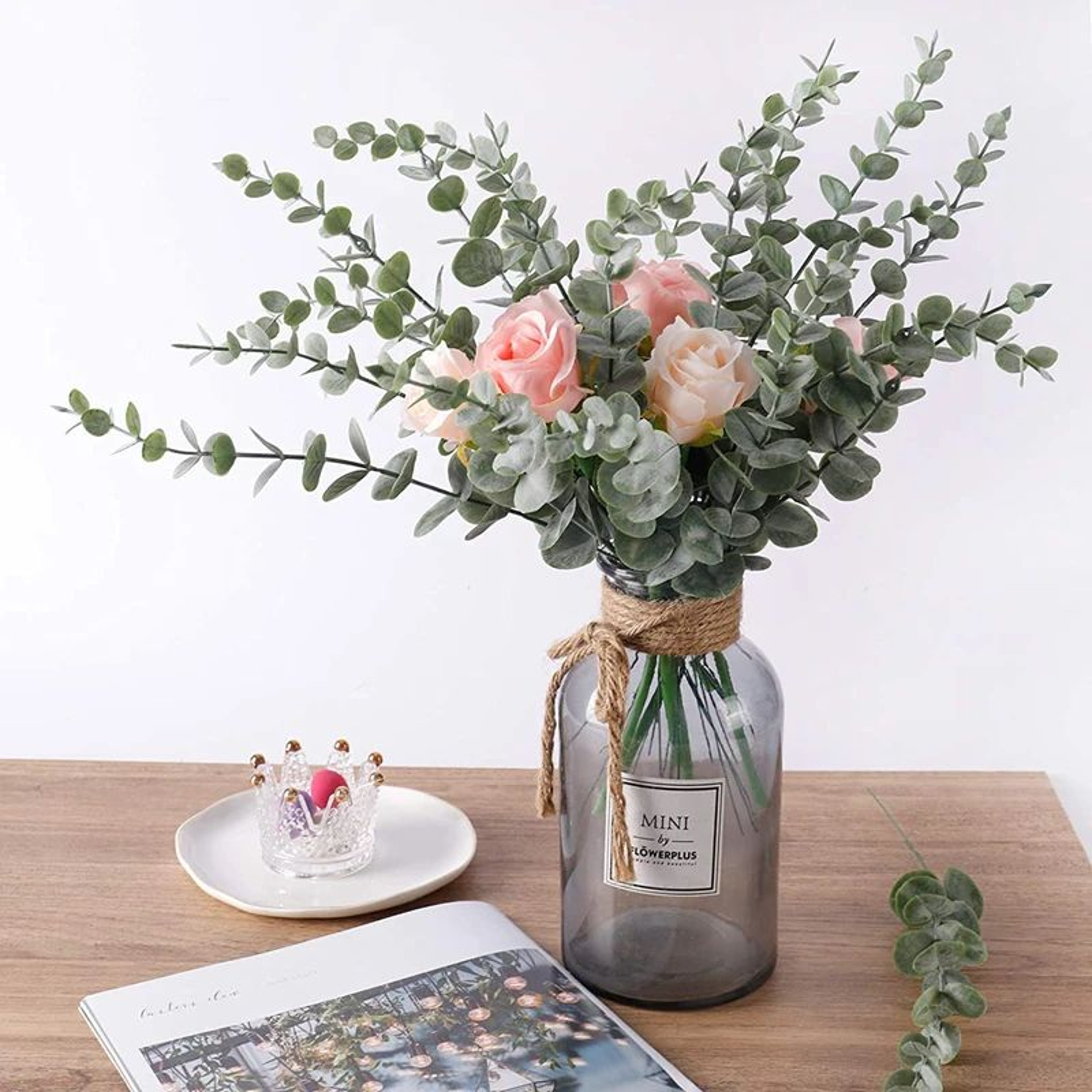 Artificial Eucalyptus Leaves Bulk Decor Set 2