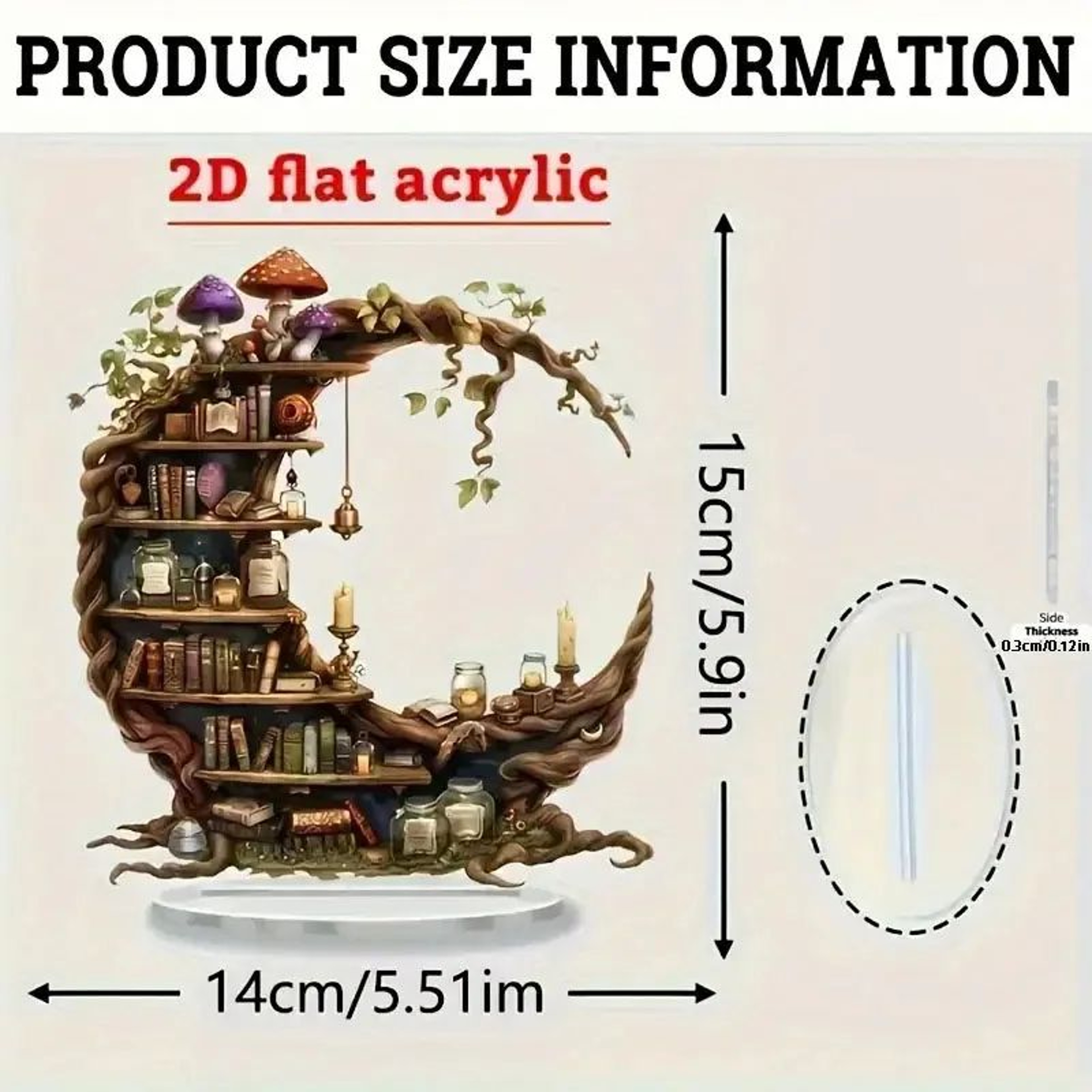 Bohemian Moon Crystal Bookshelf Acrylic Decor 5