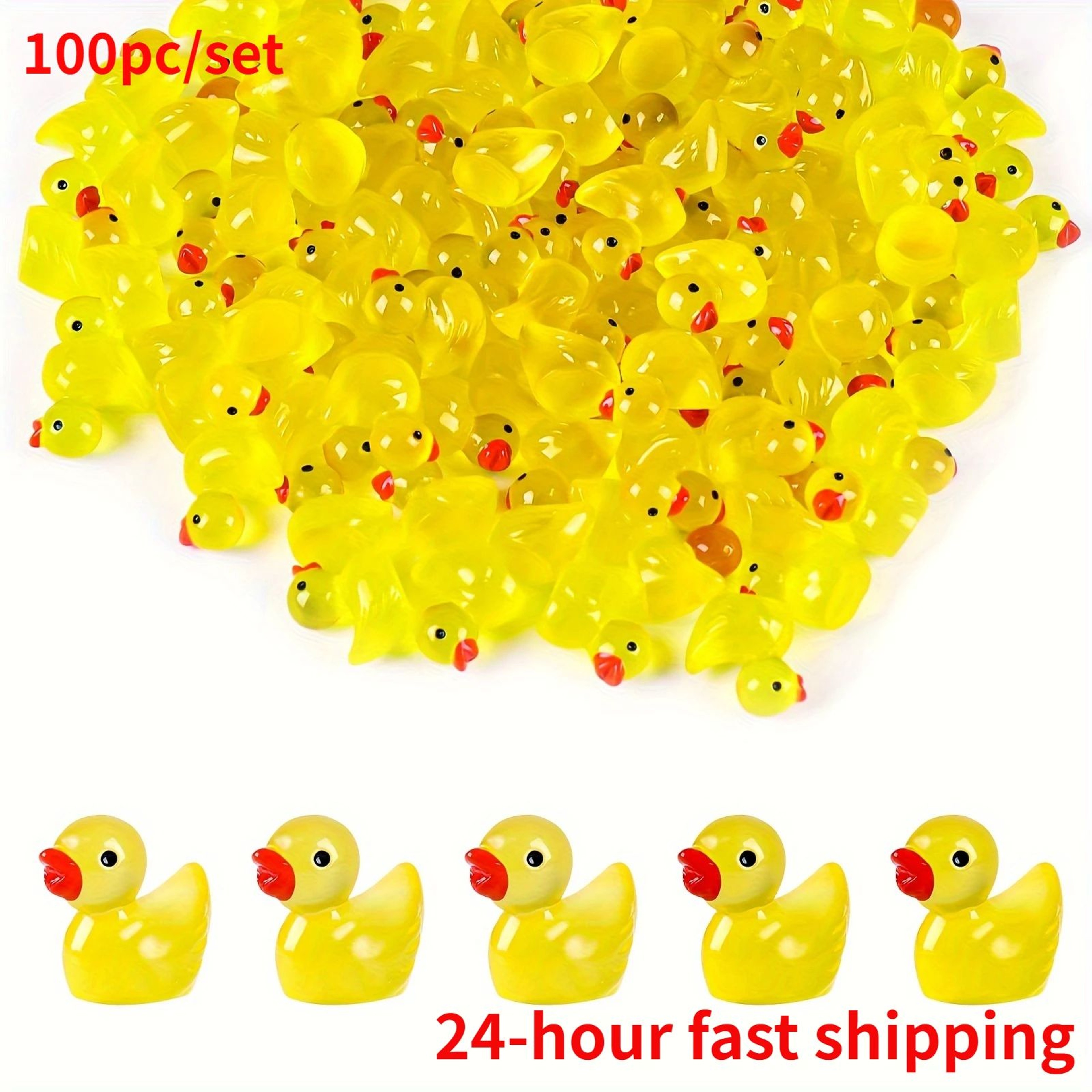 Glow In The Dark Mini Duck Figurines 100pcs Set 0