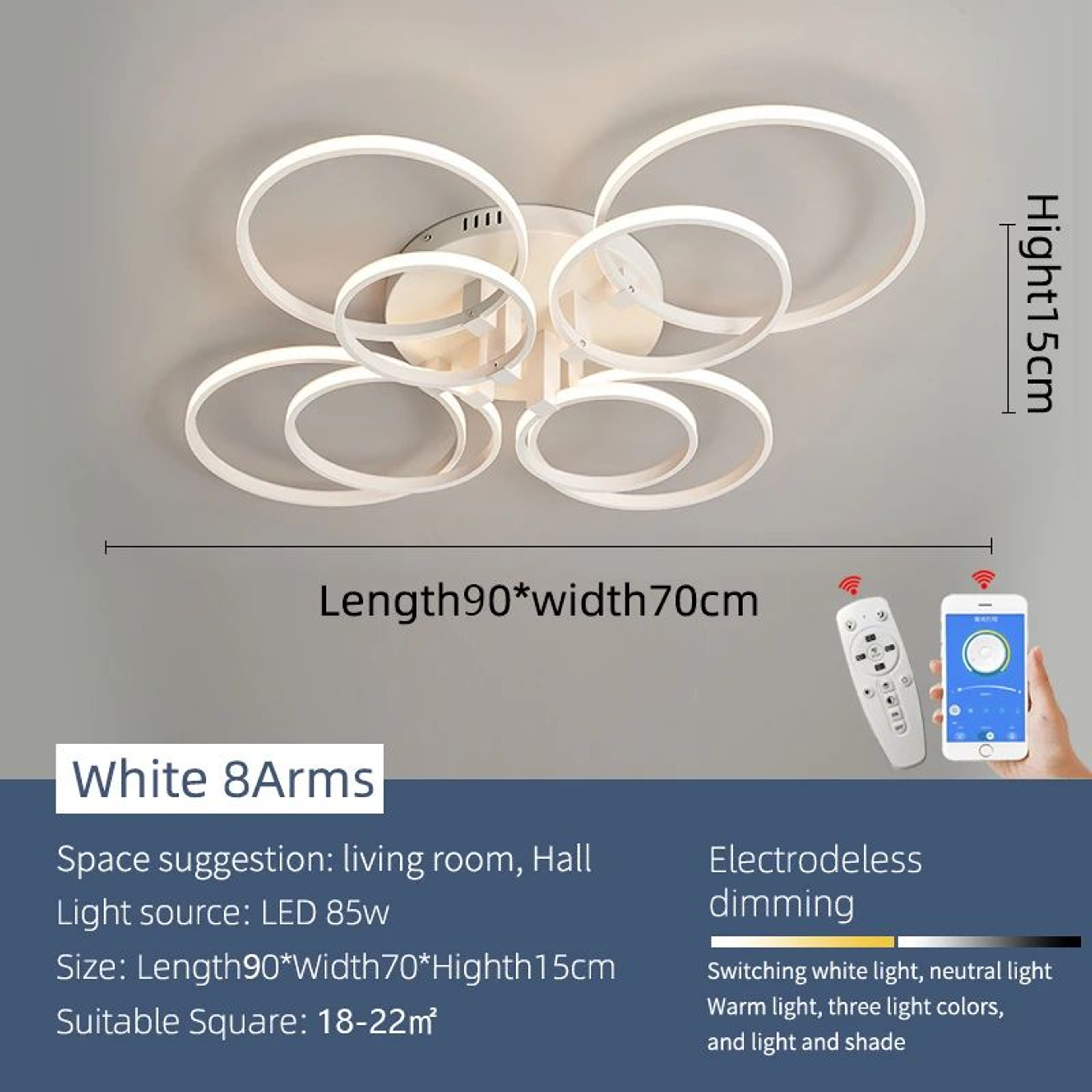 Modern LED Ceiling Chandelier Light For Living Room 14