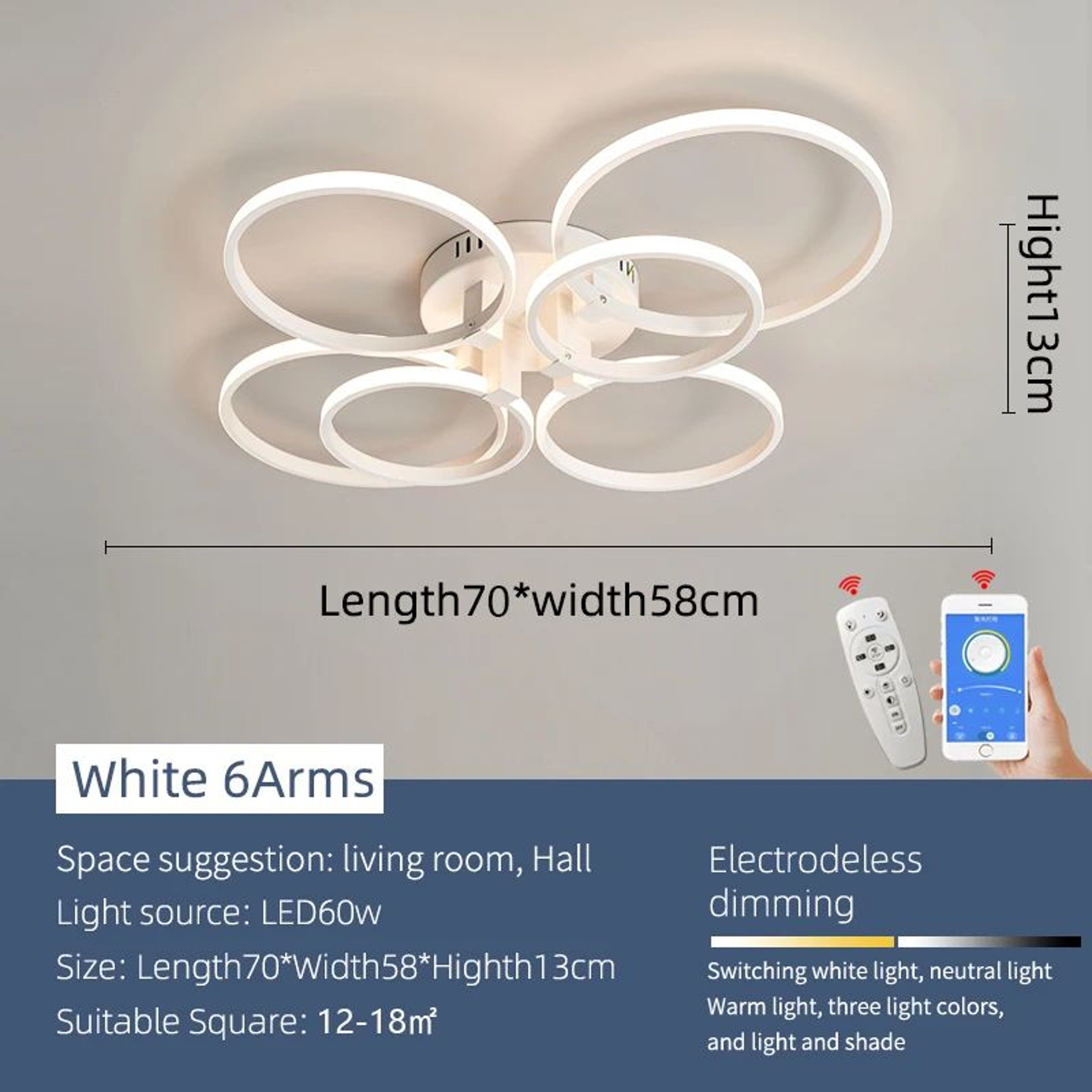 Modern LED Ceiling Chandelier Light For Living Room 12