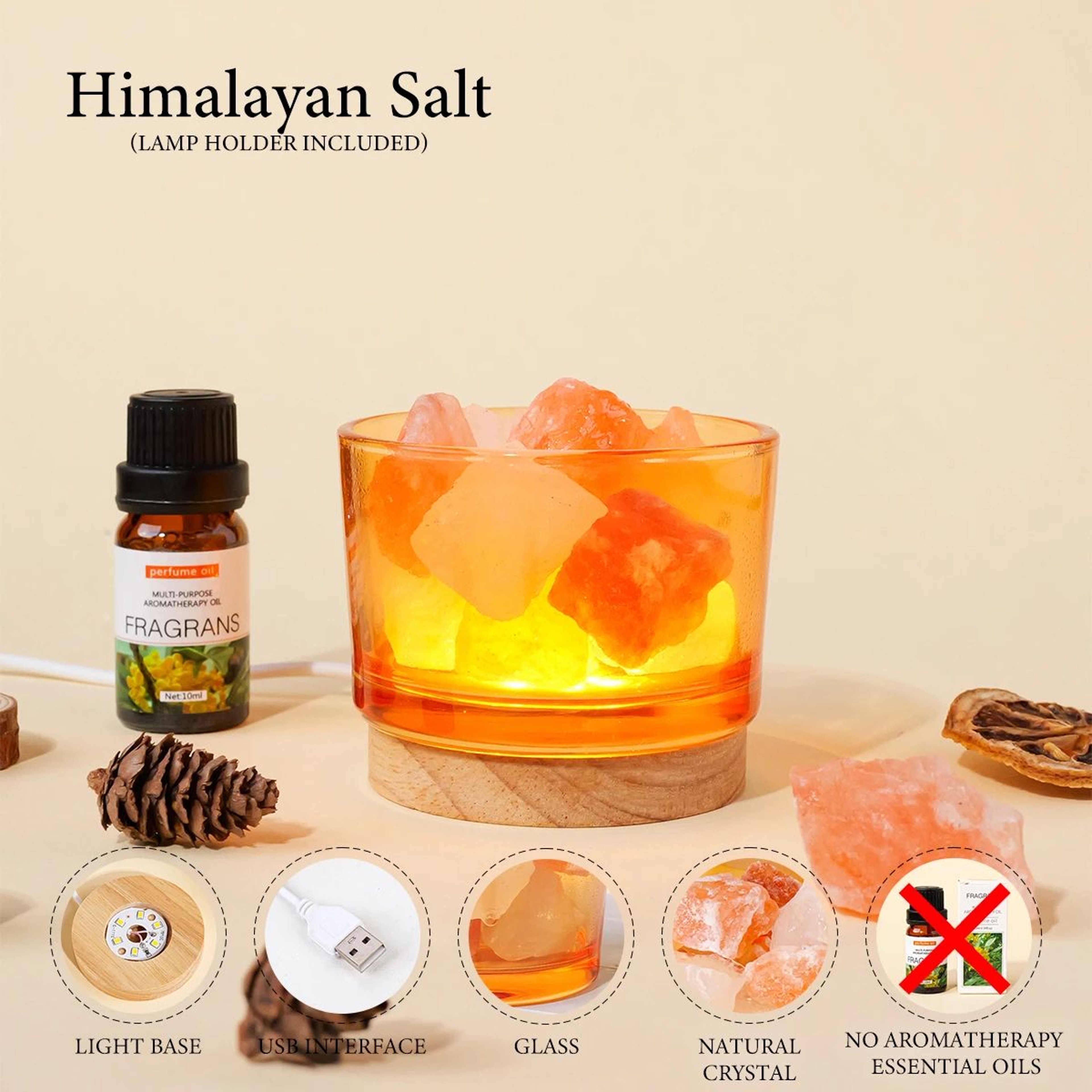 Natural Rose Quartz Crystal Aromatherapy Lamp 9