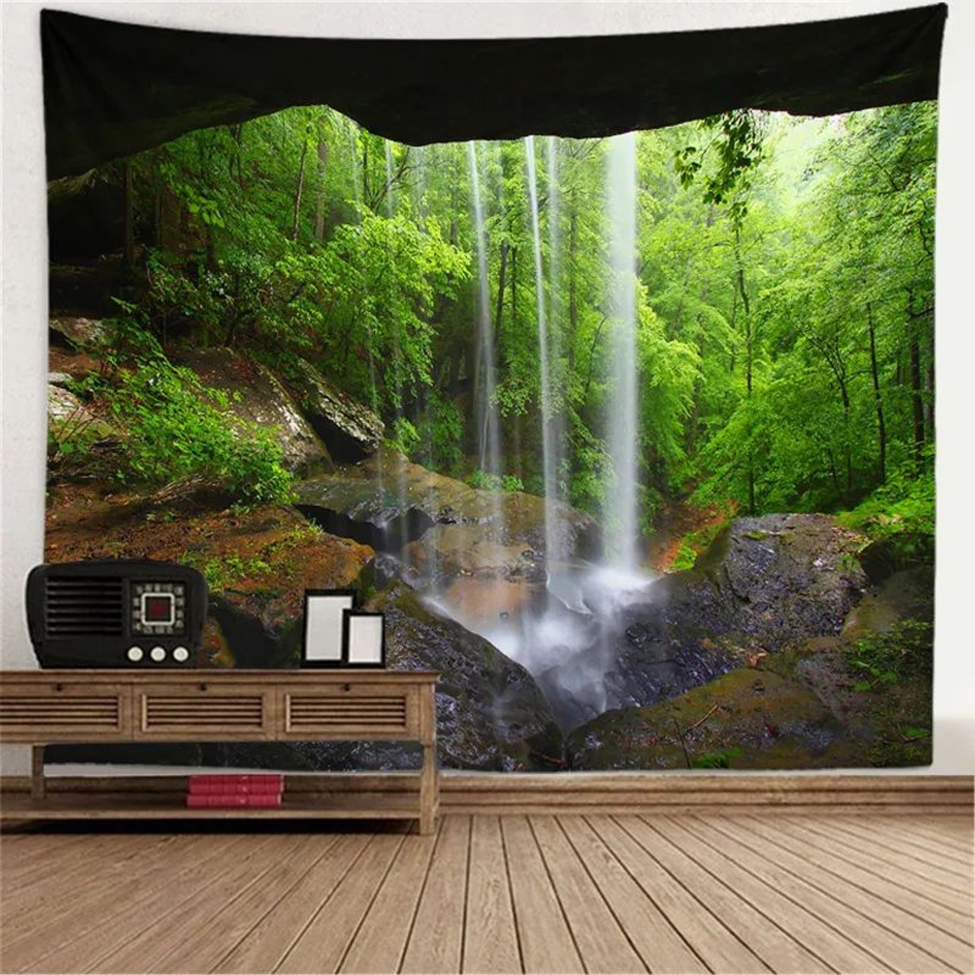 3D Window Forest Scene Wall Tapestry 17
