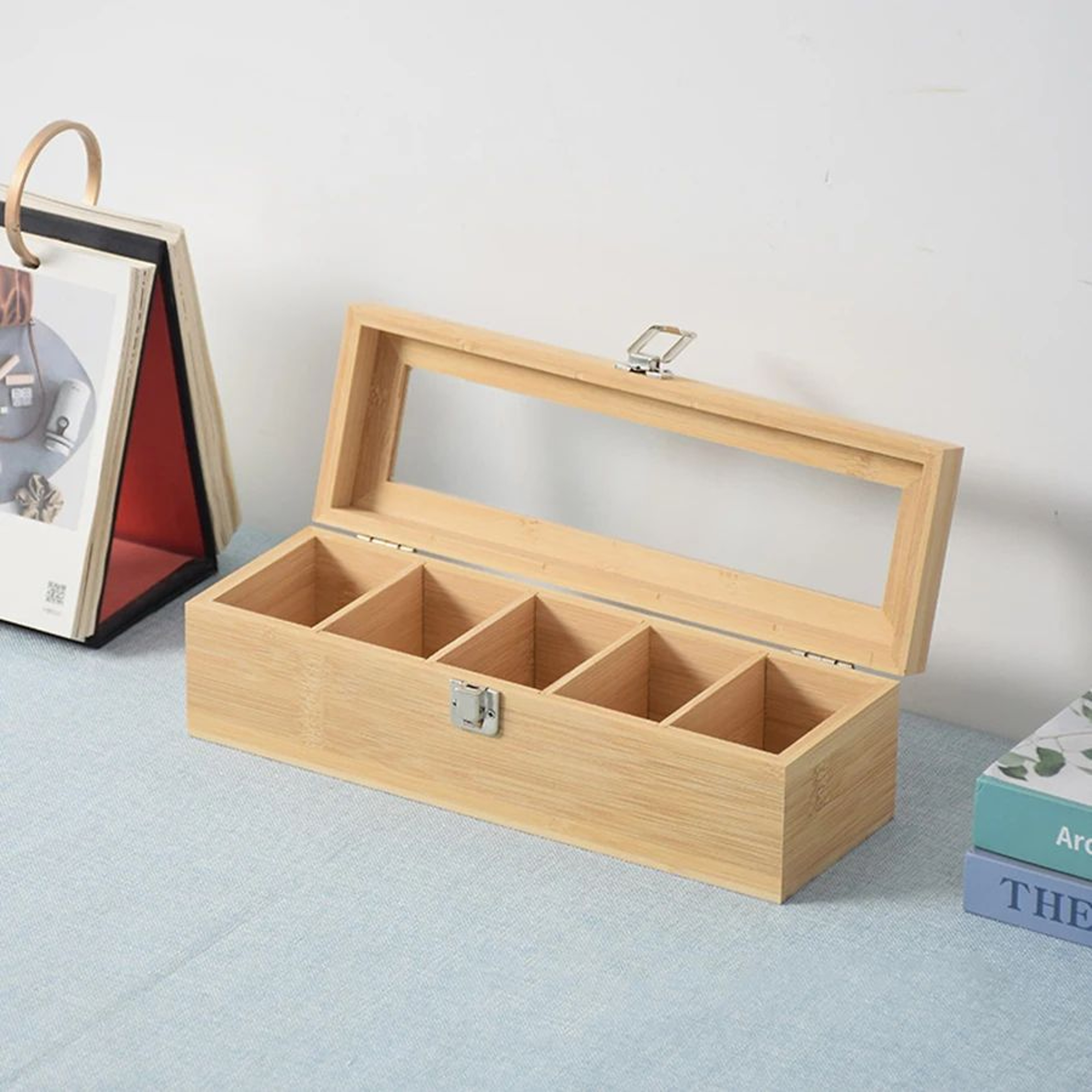 Bamboo Tea Bag Storage Organizer Box 5