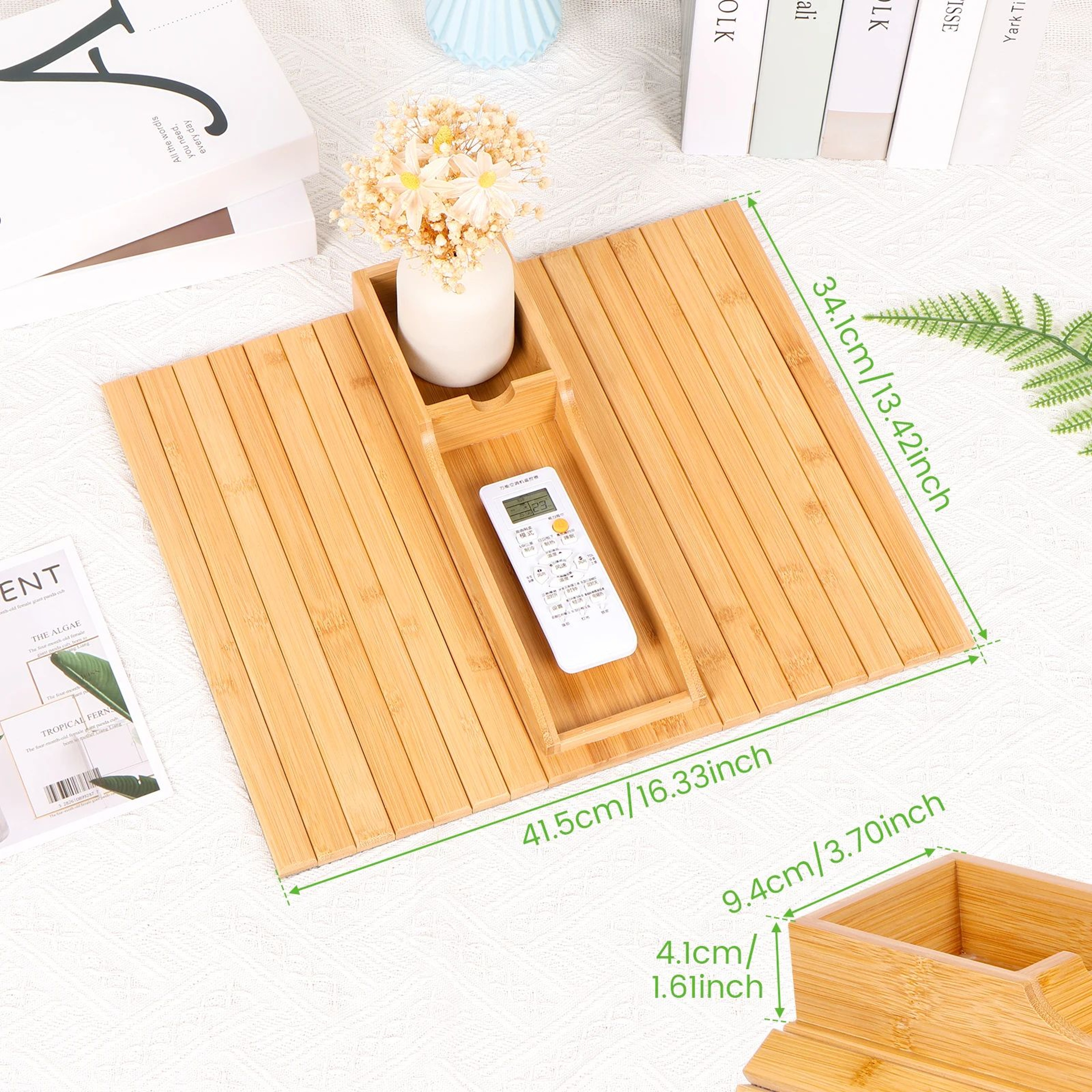 Foldable Wooden Sofa Arm Tray Table 14