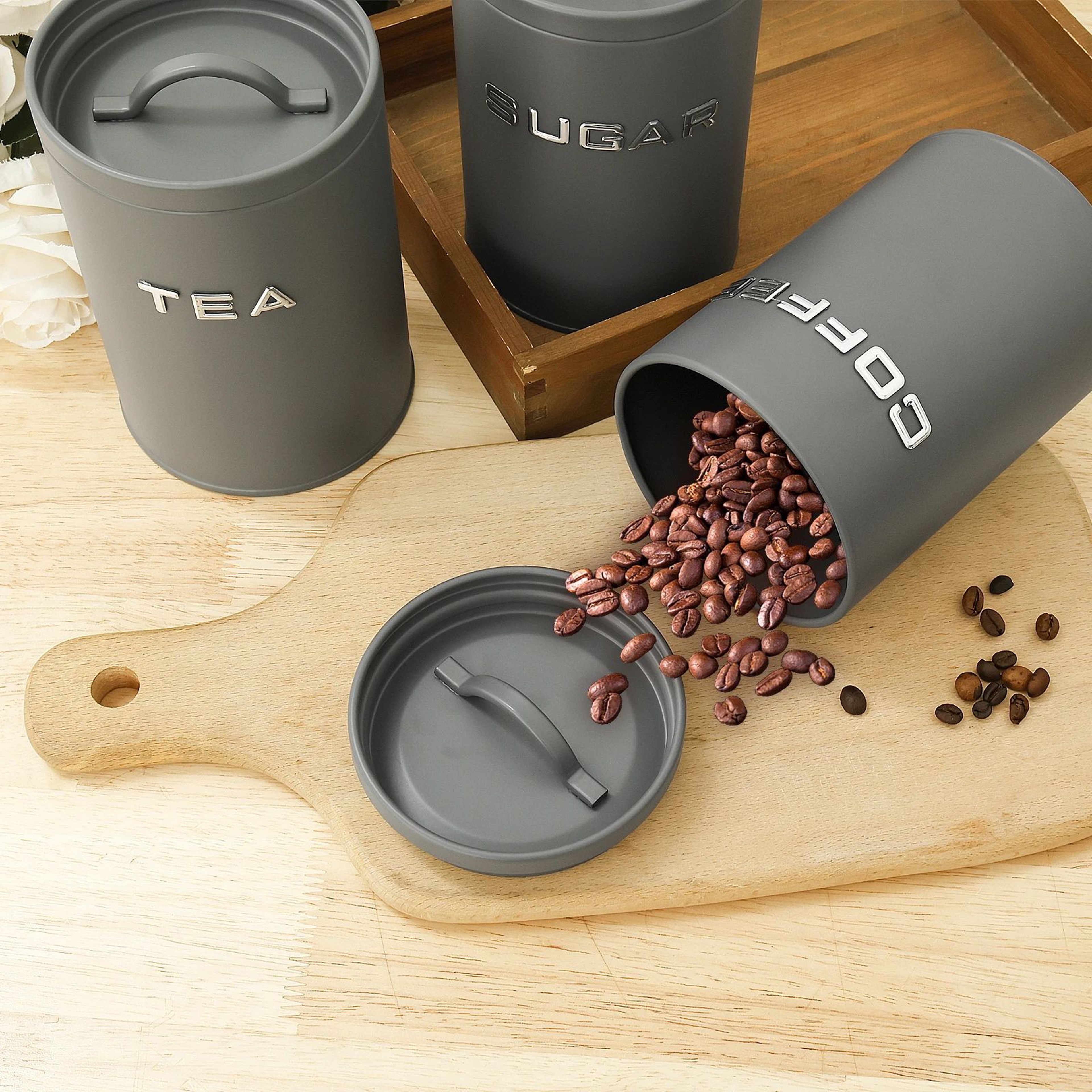 Airtight Coffee Tea Sugar Canister Set 0