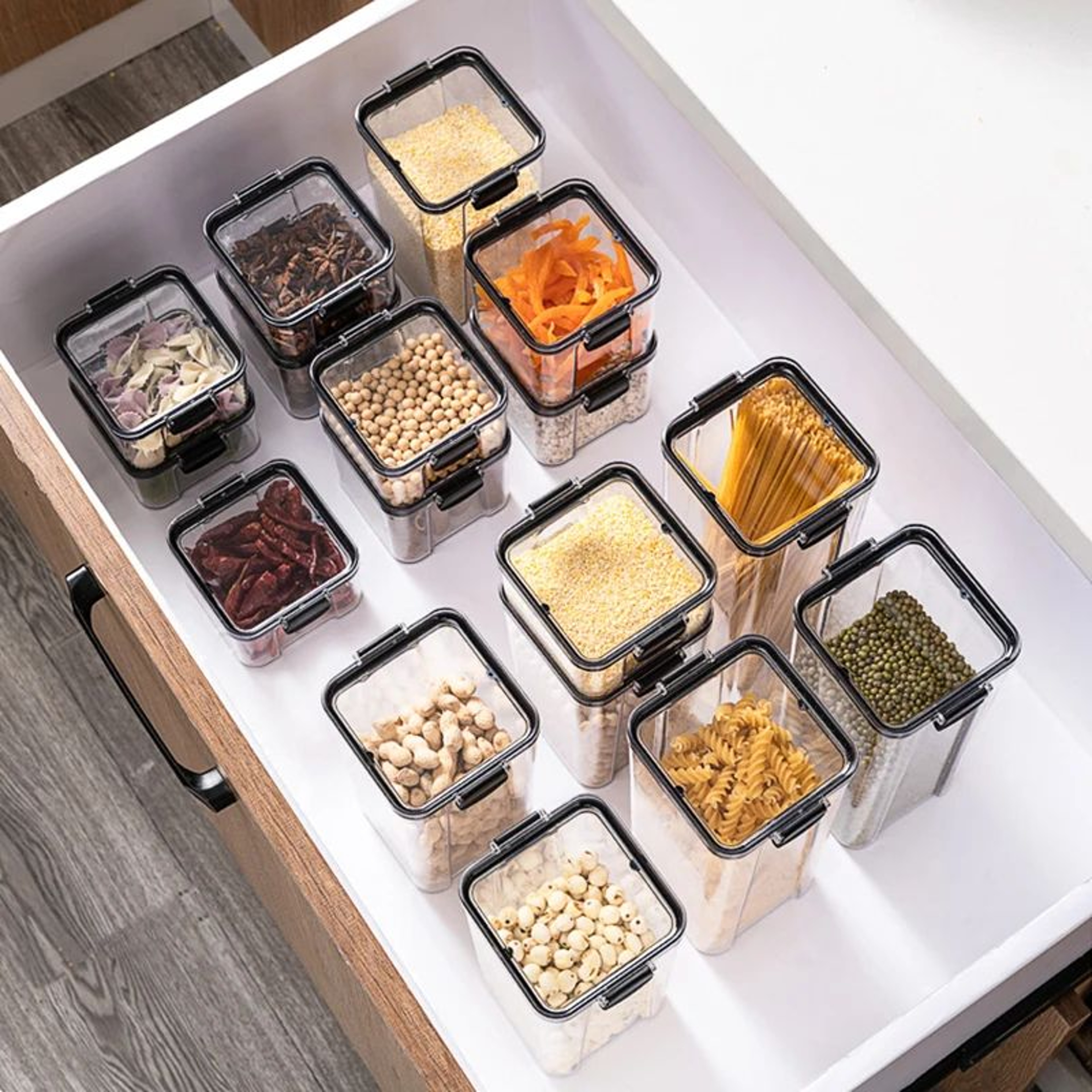 5 Piece Airtight Stackable Food Storage Jar Set 4