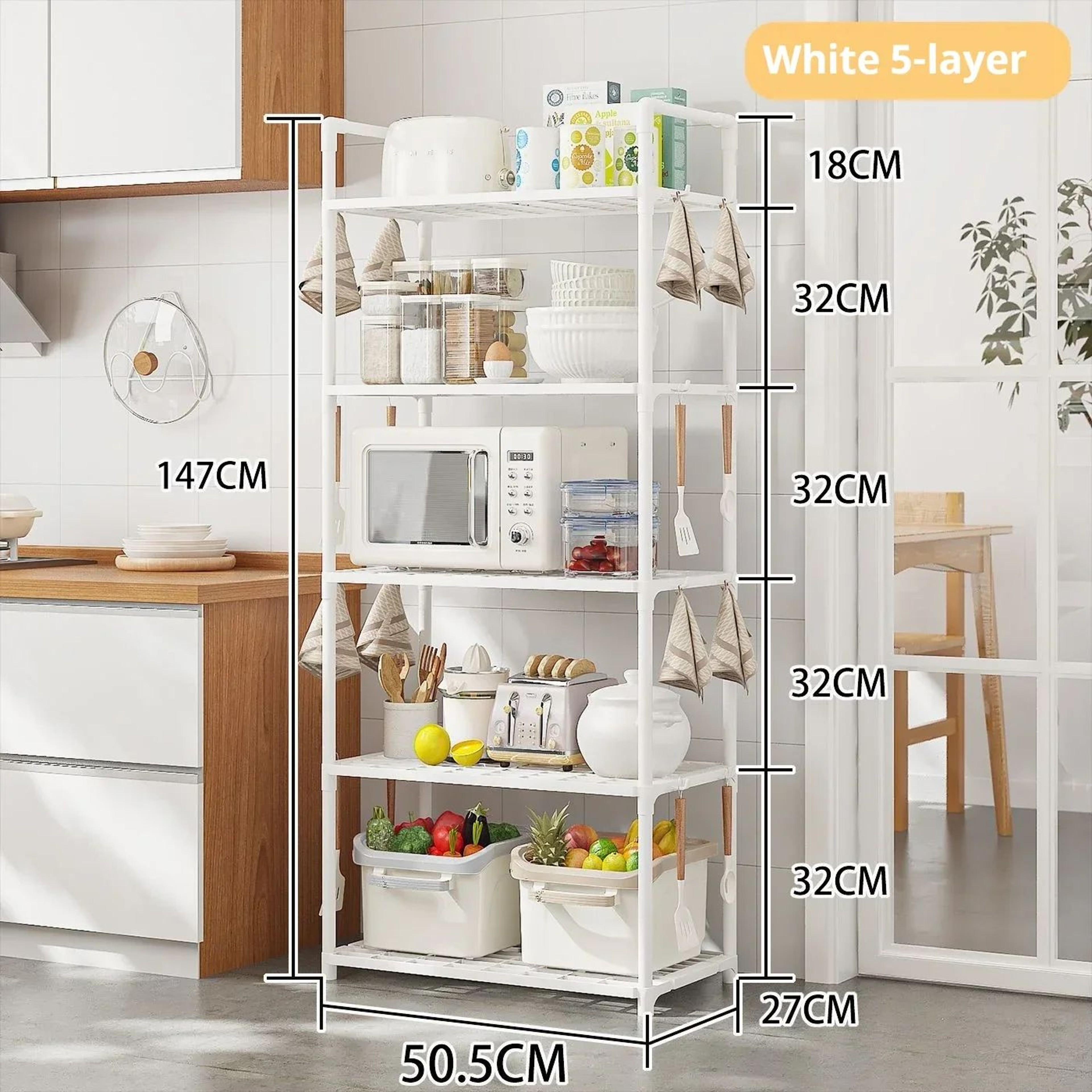 Multi Layer Floor Standing Microwave Storage Rack 7