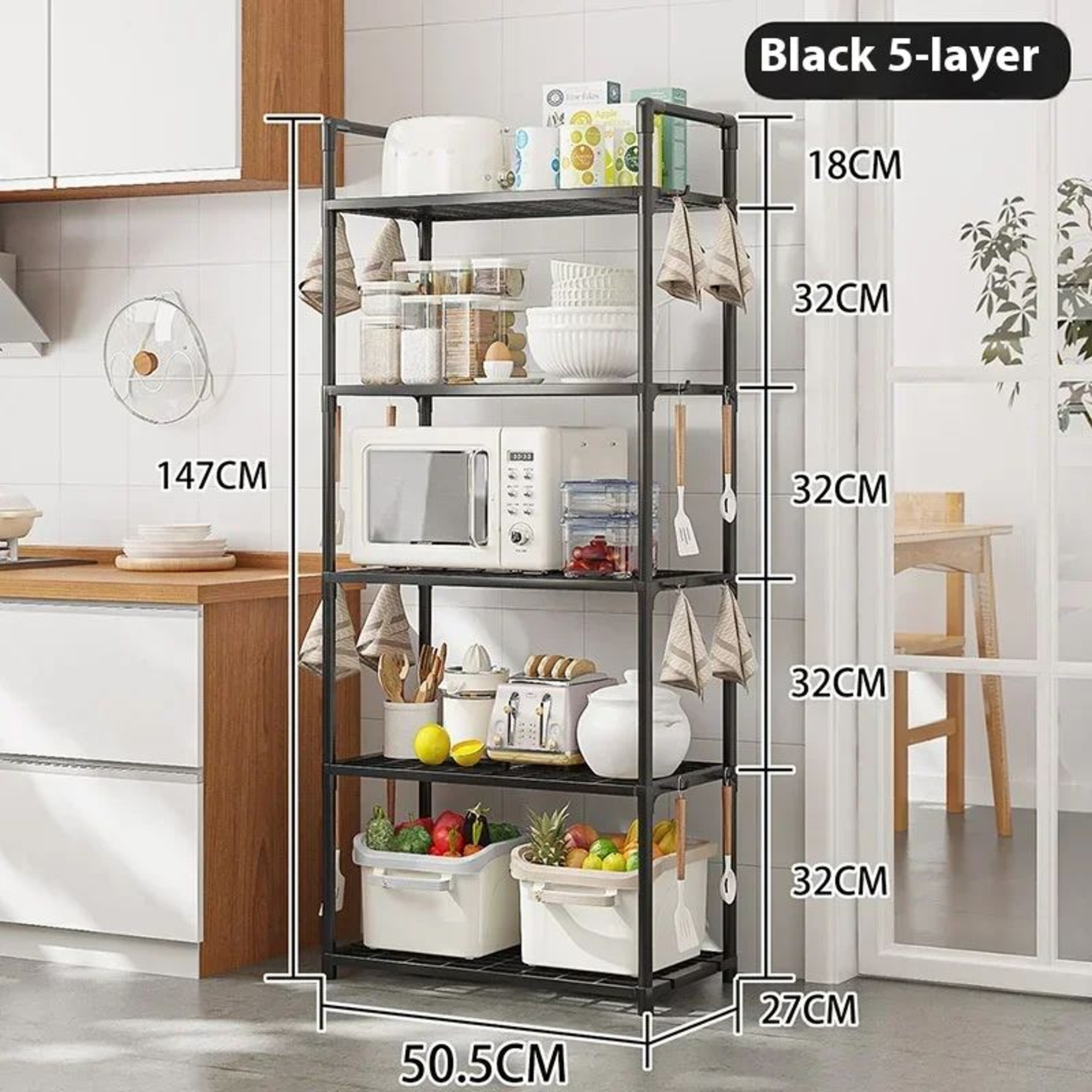 Multi Layer Floor Standing Microwave Storage Rack 8