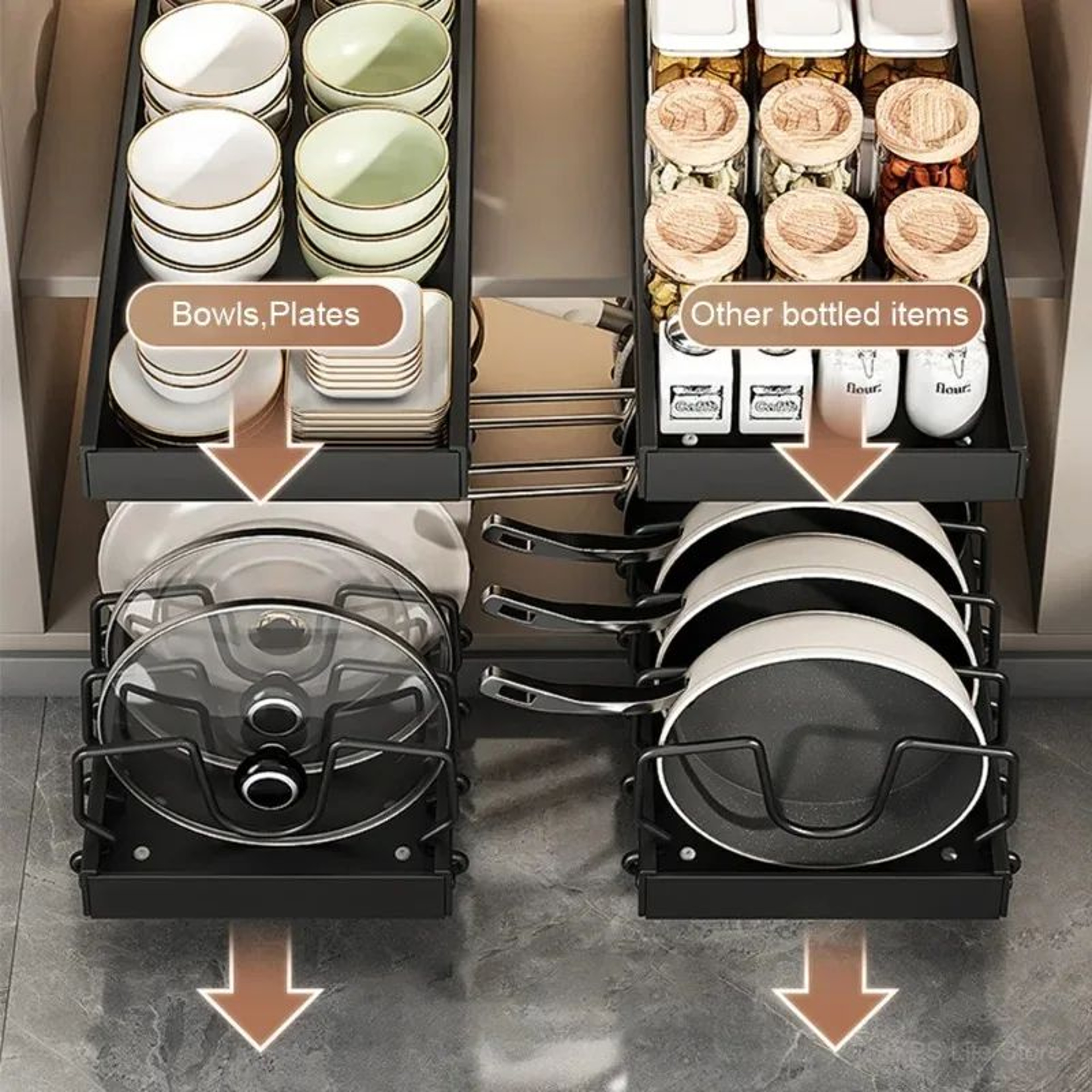 Multifunctional Pull Out Kitchen Organizer Rack 2