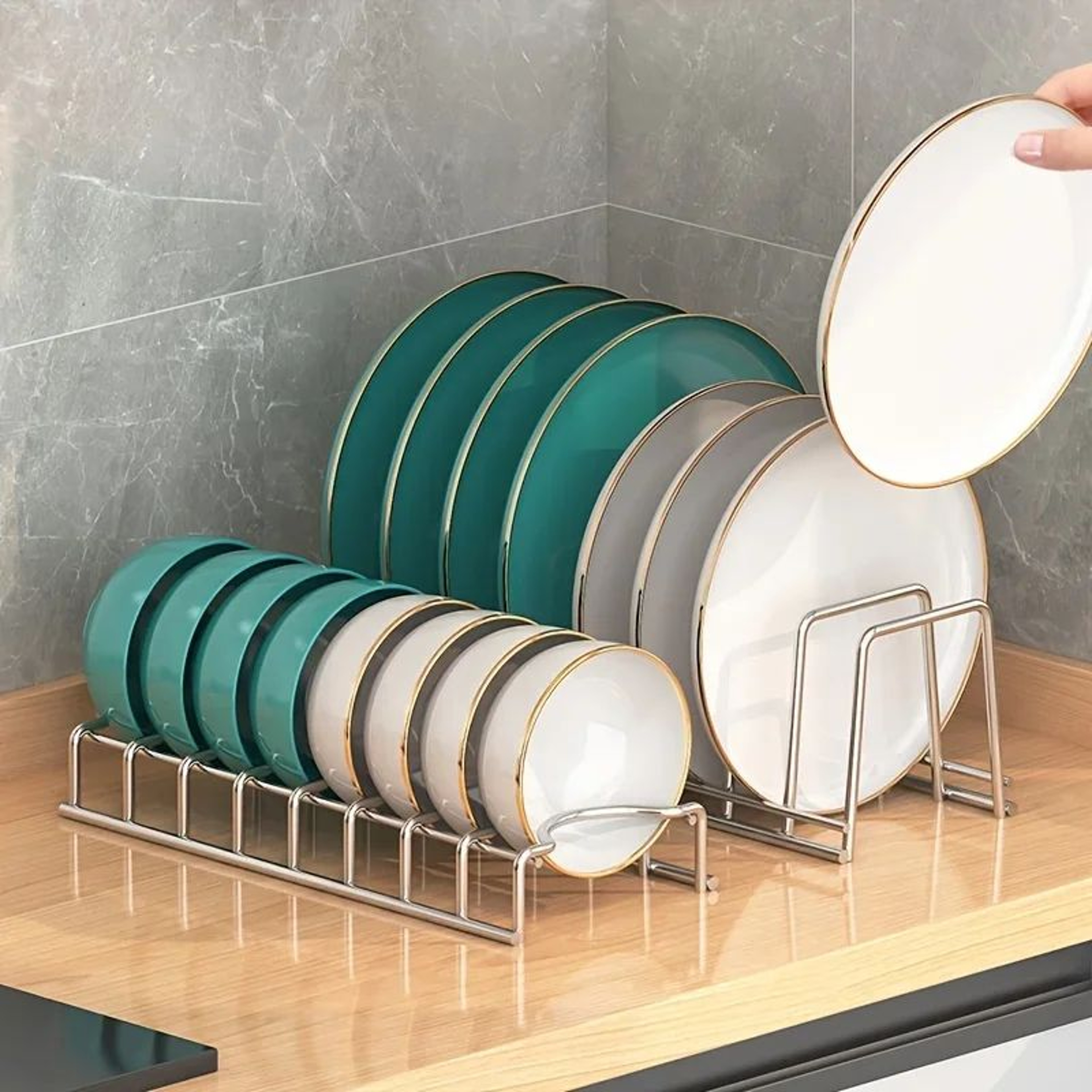 Expandable Small Dish Drying Rack With Drip Tray 2