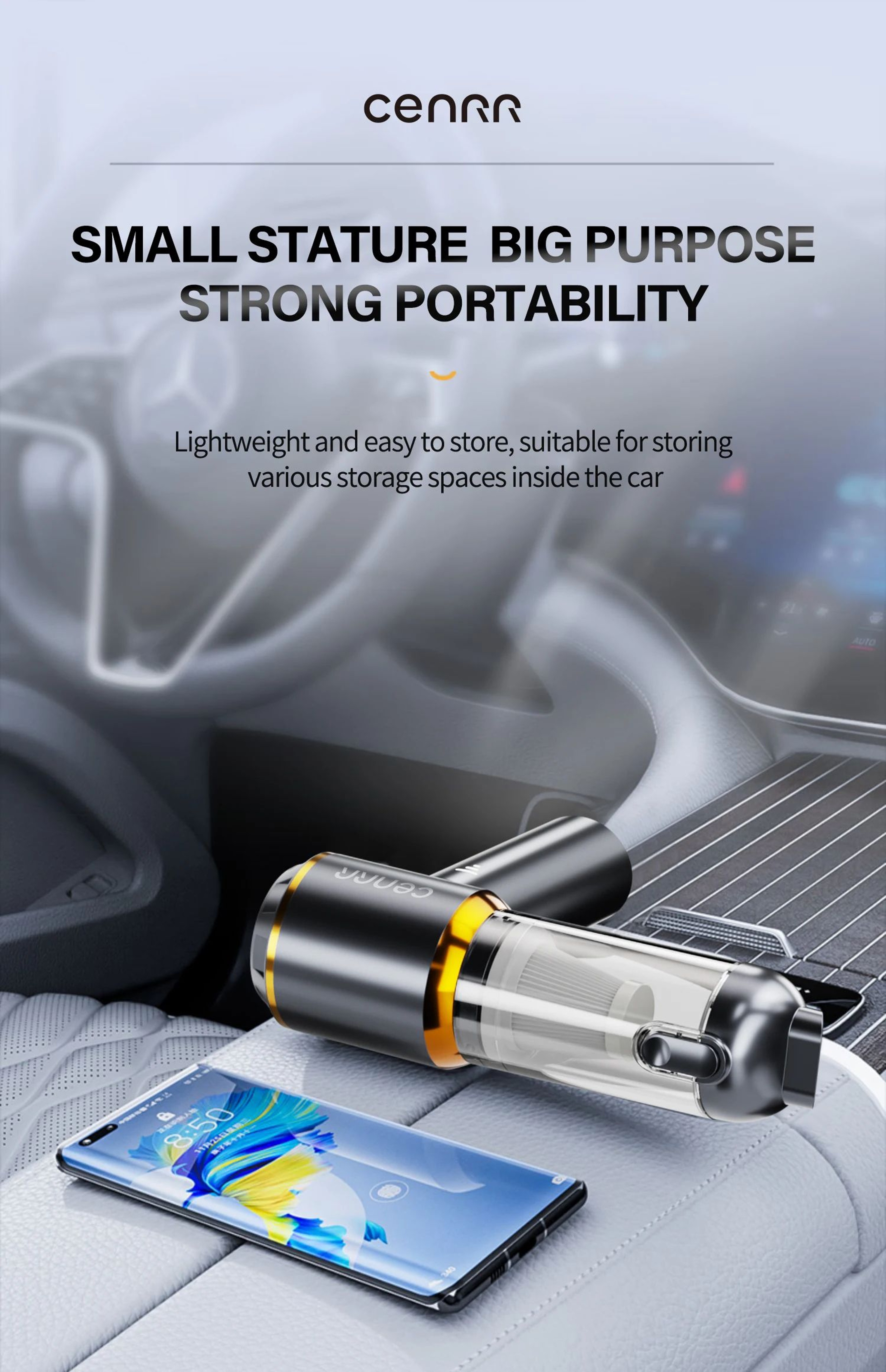 Powerful Mini Cordless Car Vacuum Cleaner 7