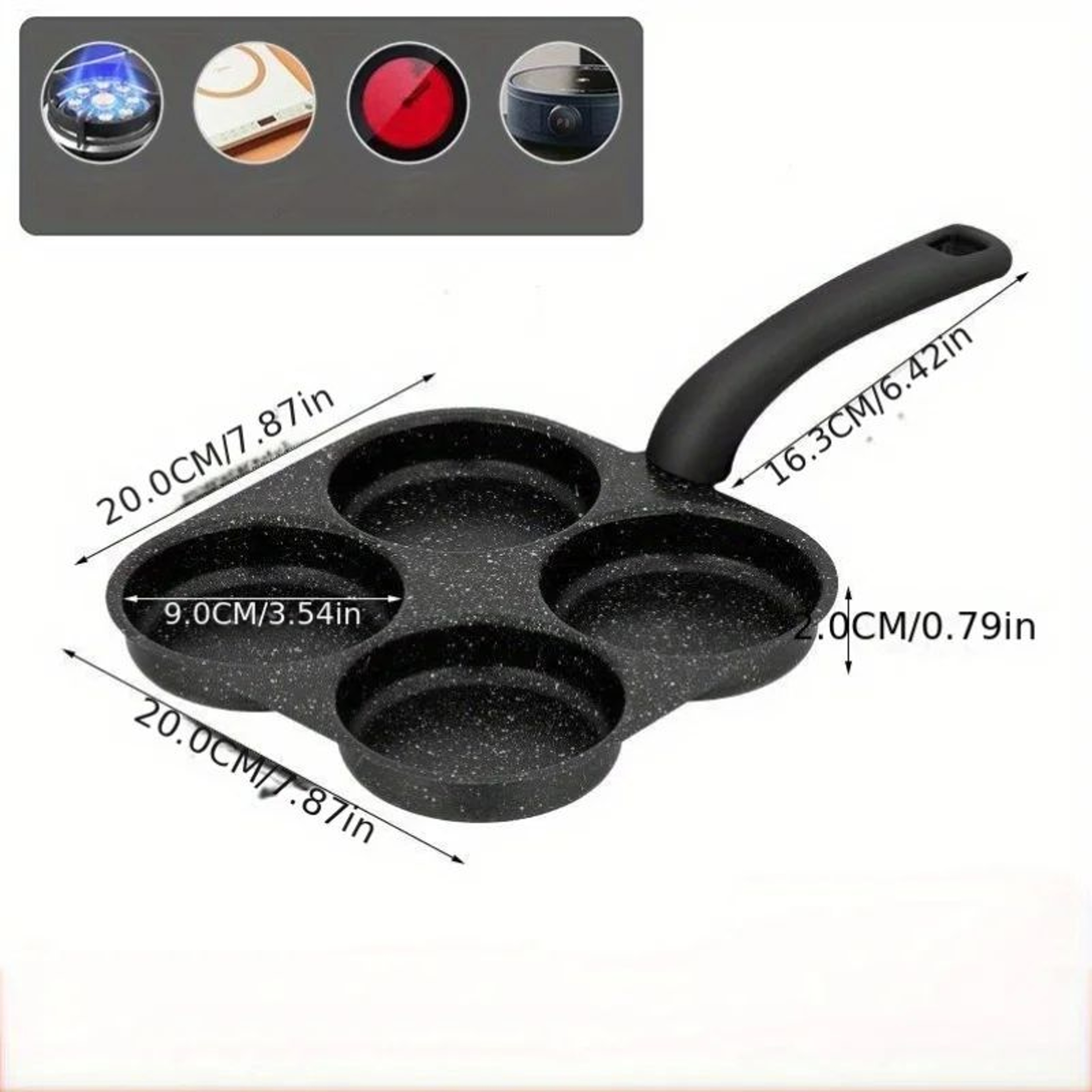 4 Hole Non Stick Omelette Egg Frying Pan 2