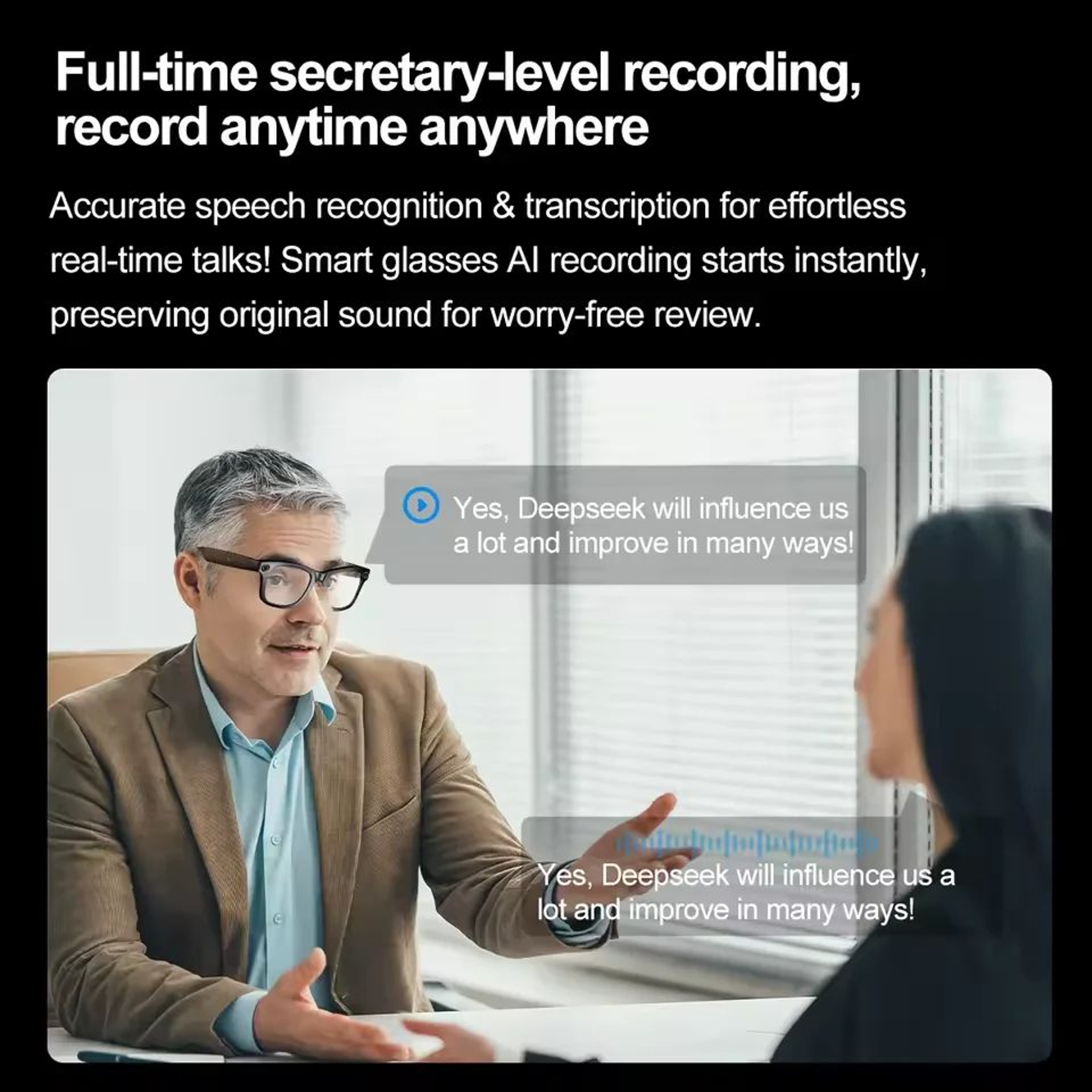 AI Smart Camera Translation Sunglasses 5