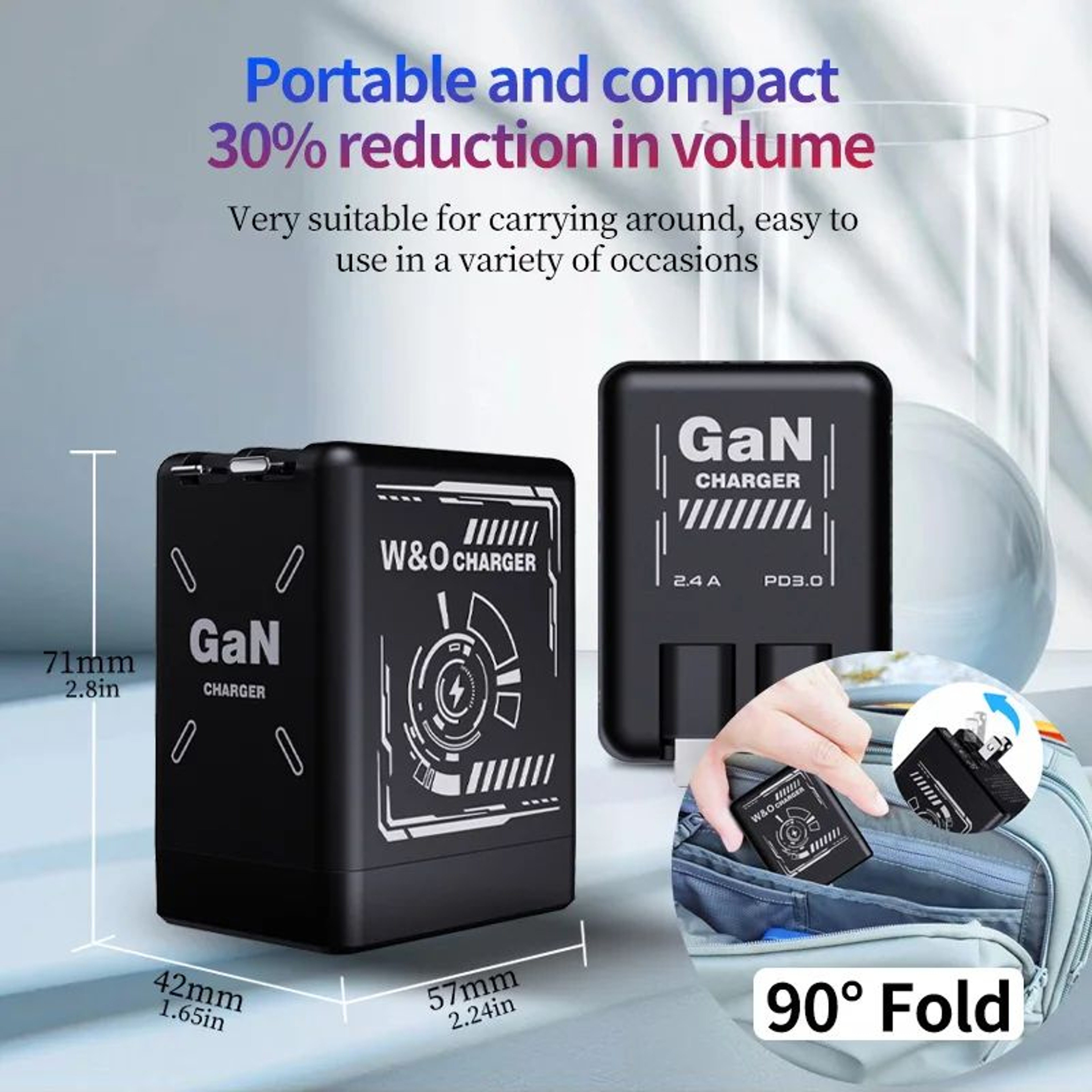 GaN Super Fast Charger Compact Portable Multi Protection Charging Head 4