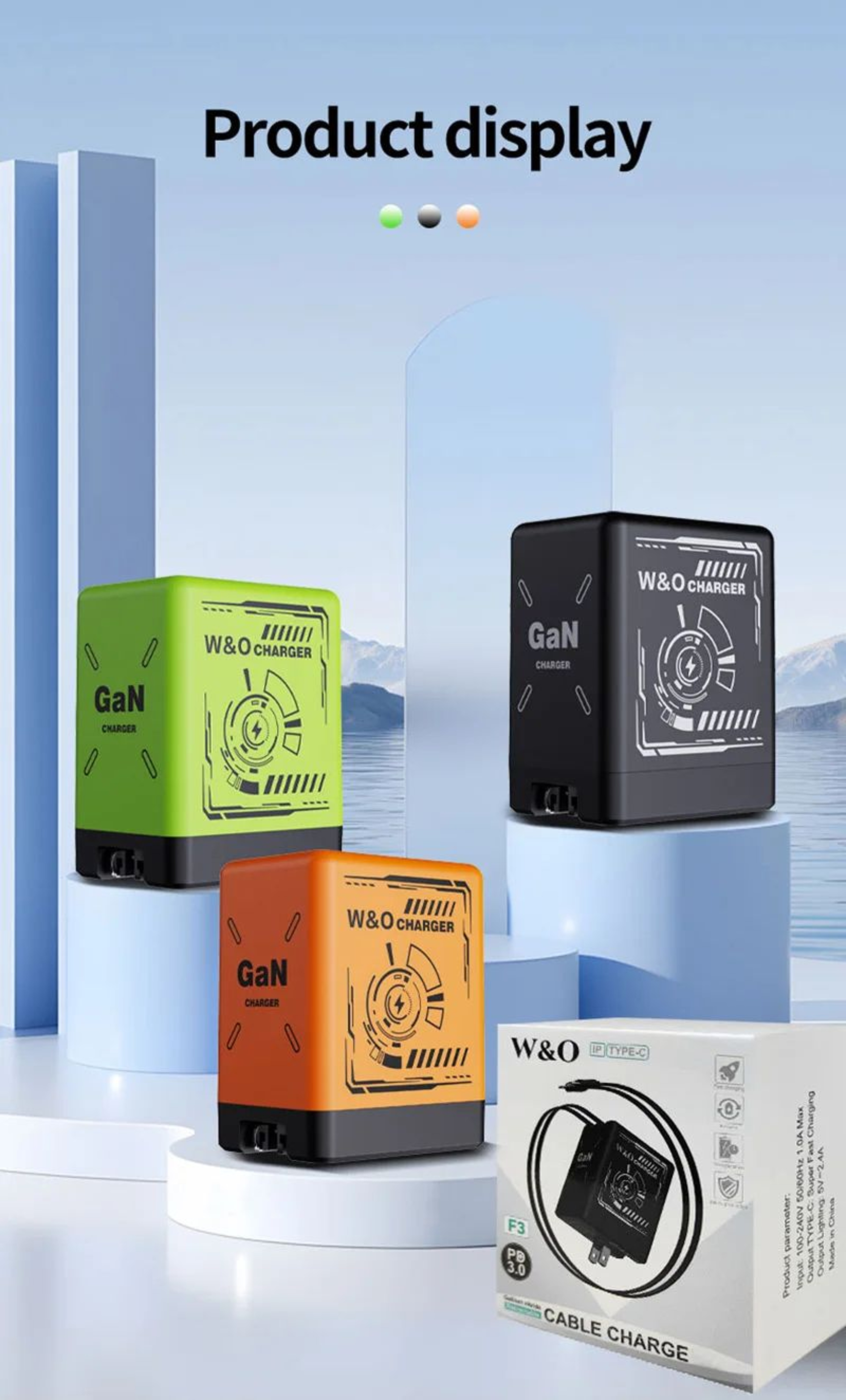 GaN Super Fast Charger Compact Portable Multi Protection Charging Head 10