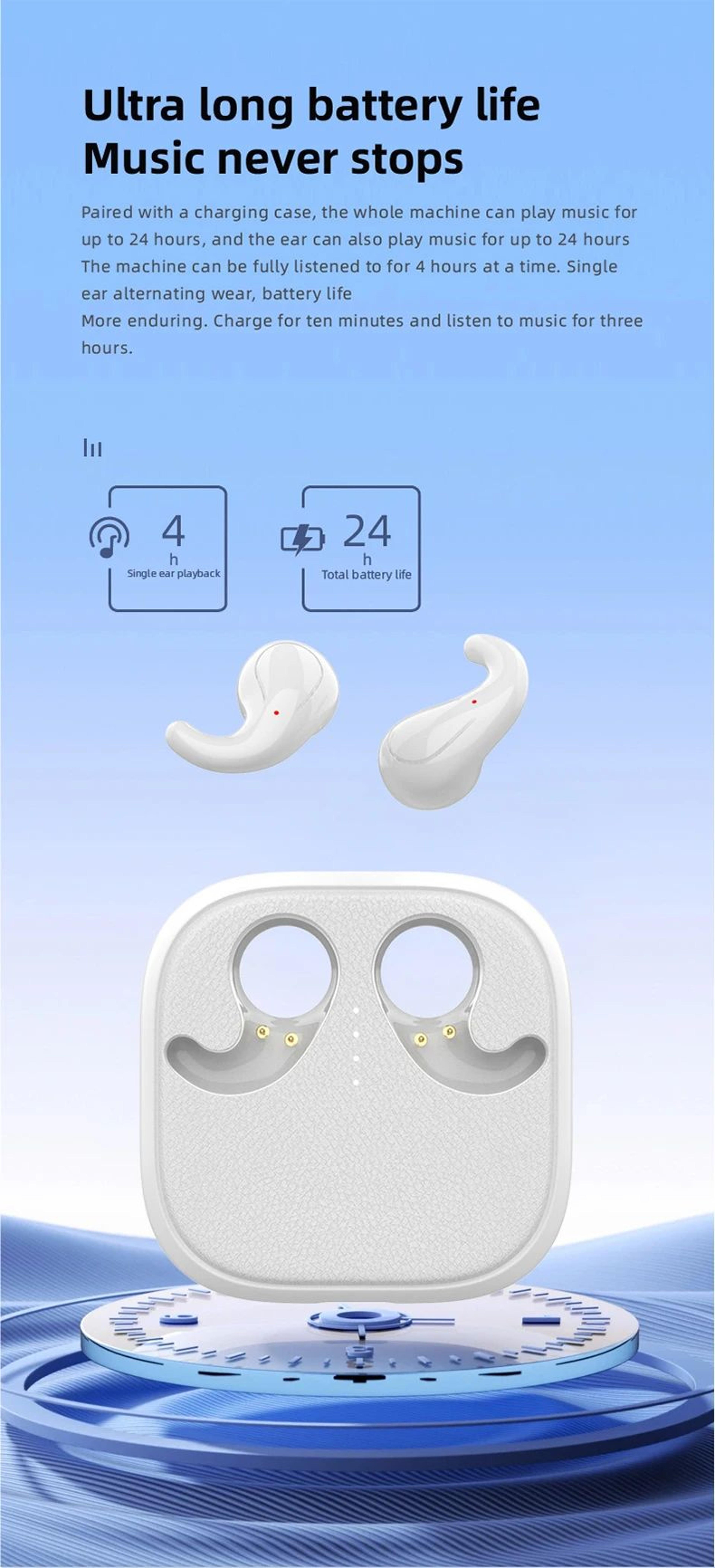 TWS Wireless Sleep Earbuds Lightweight Comfortable USB C Charging 11