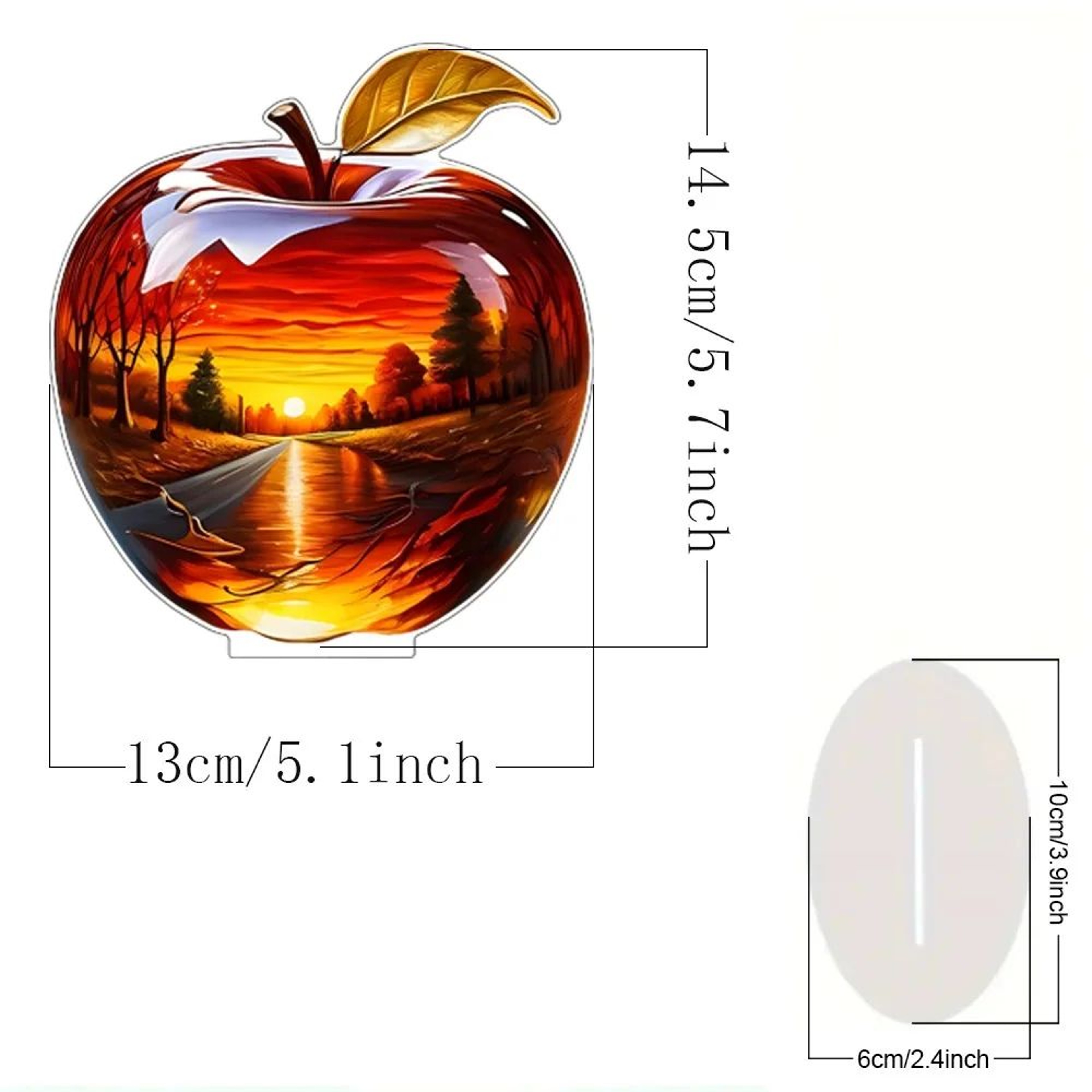 Crystal Apple Figurine Paperweight Decor 7