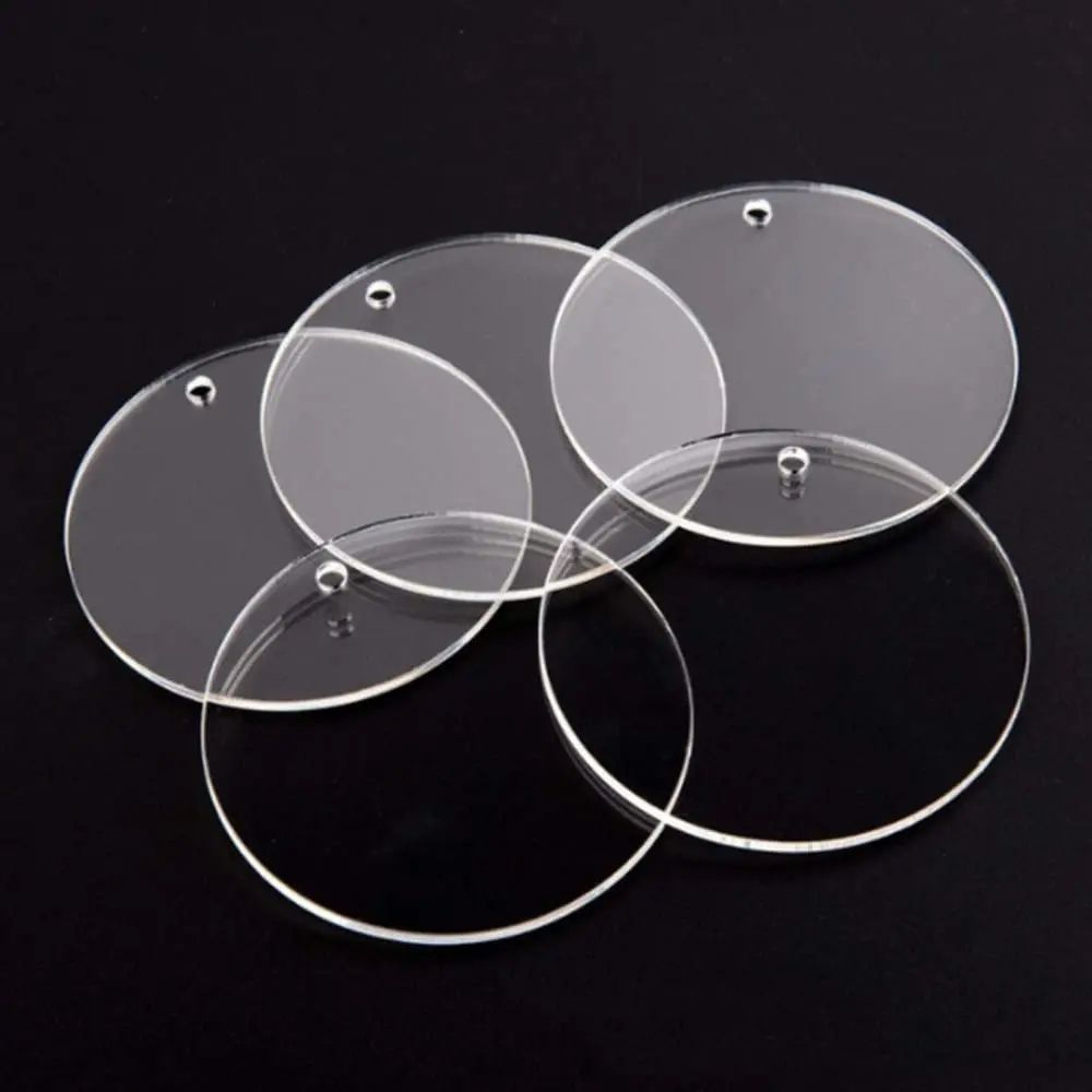 Clear Acrylic Round Ornament Blanks For DIY Craft 0