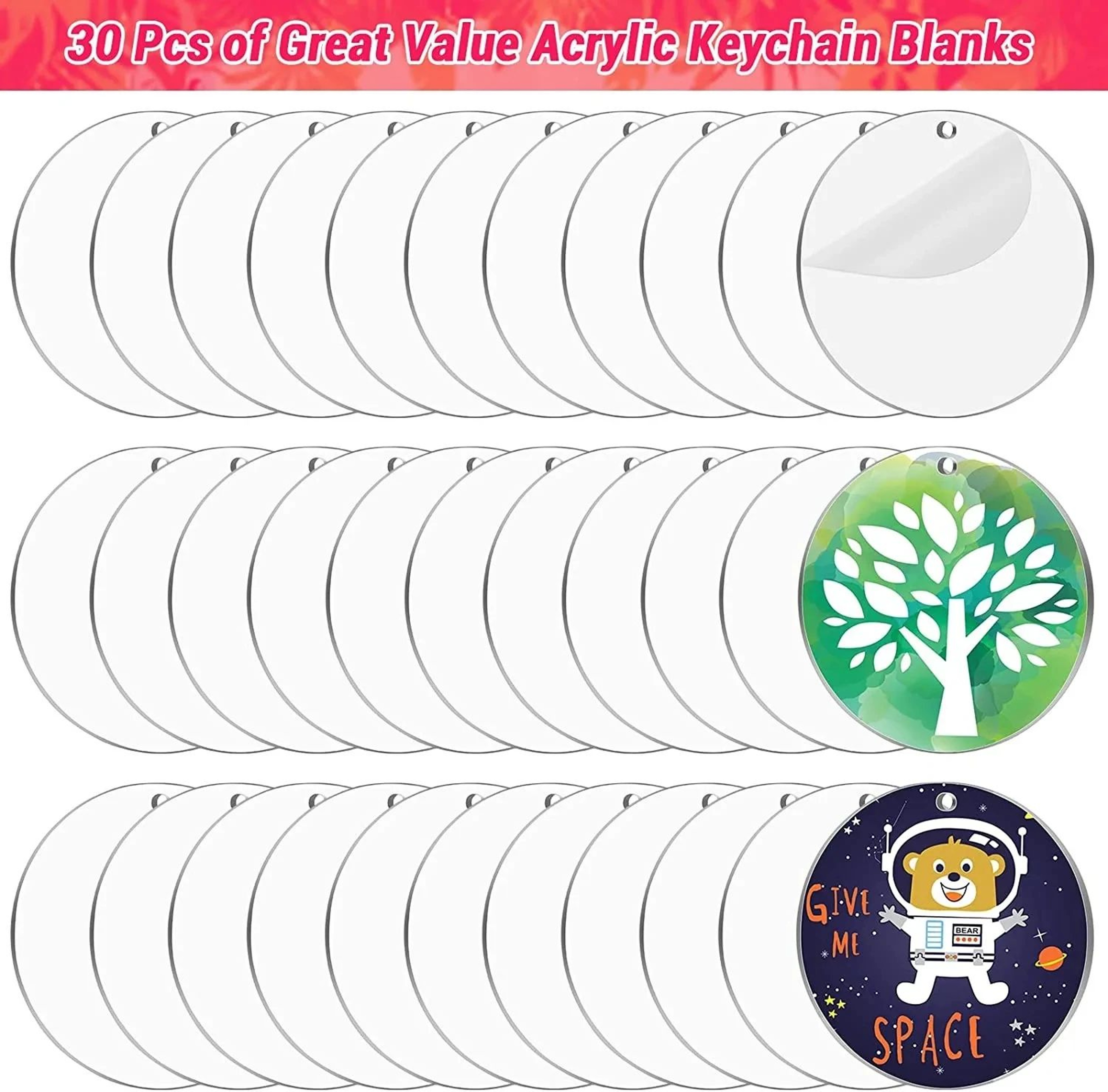 Clear Acrylic Round Ornament Blanks For DIY Craft 9