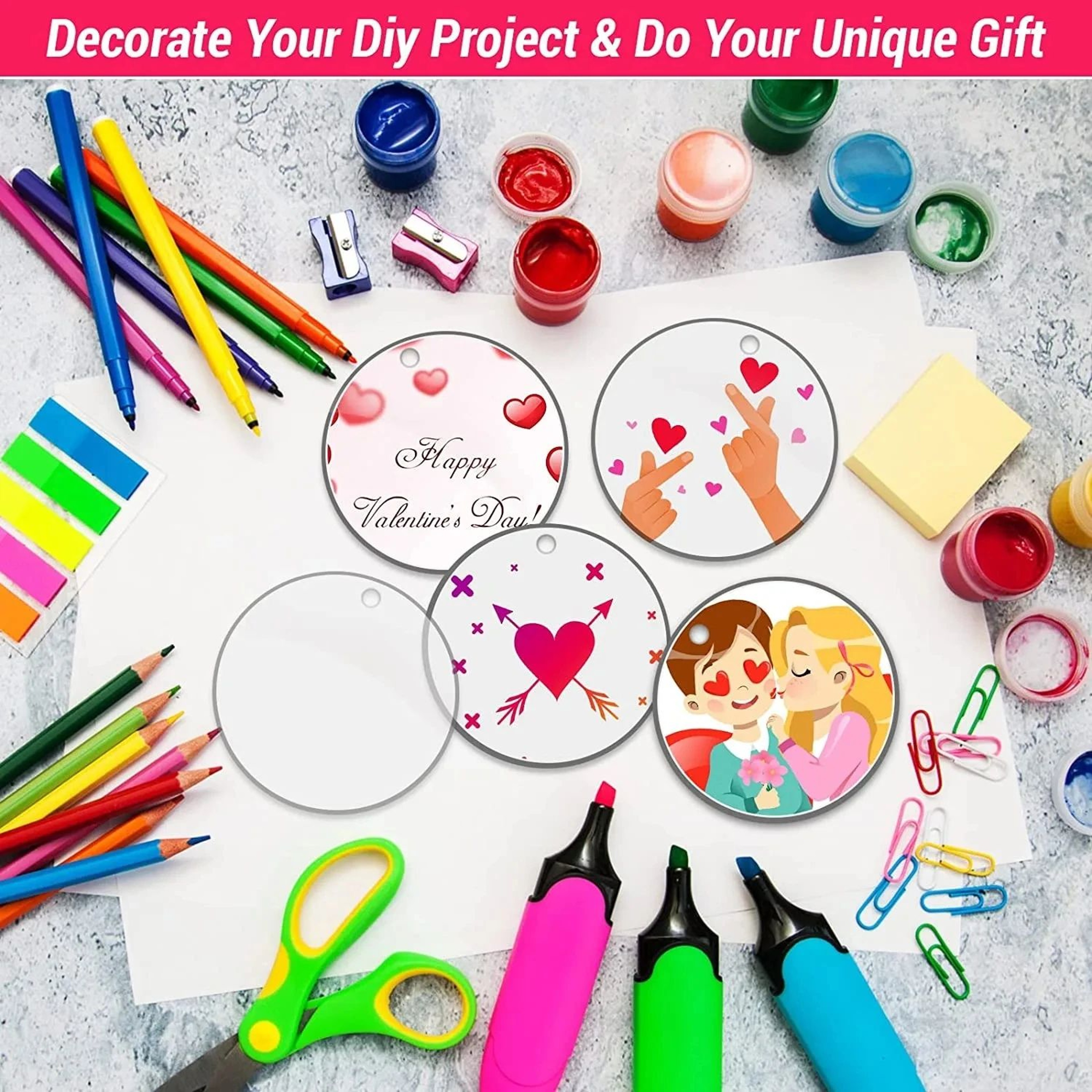 Clear Acrylic Round Ornament Blanks For DIY Craft 10