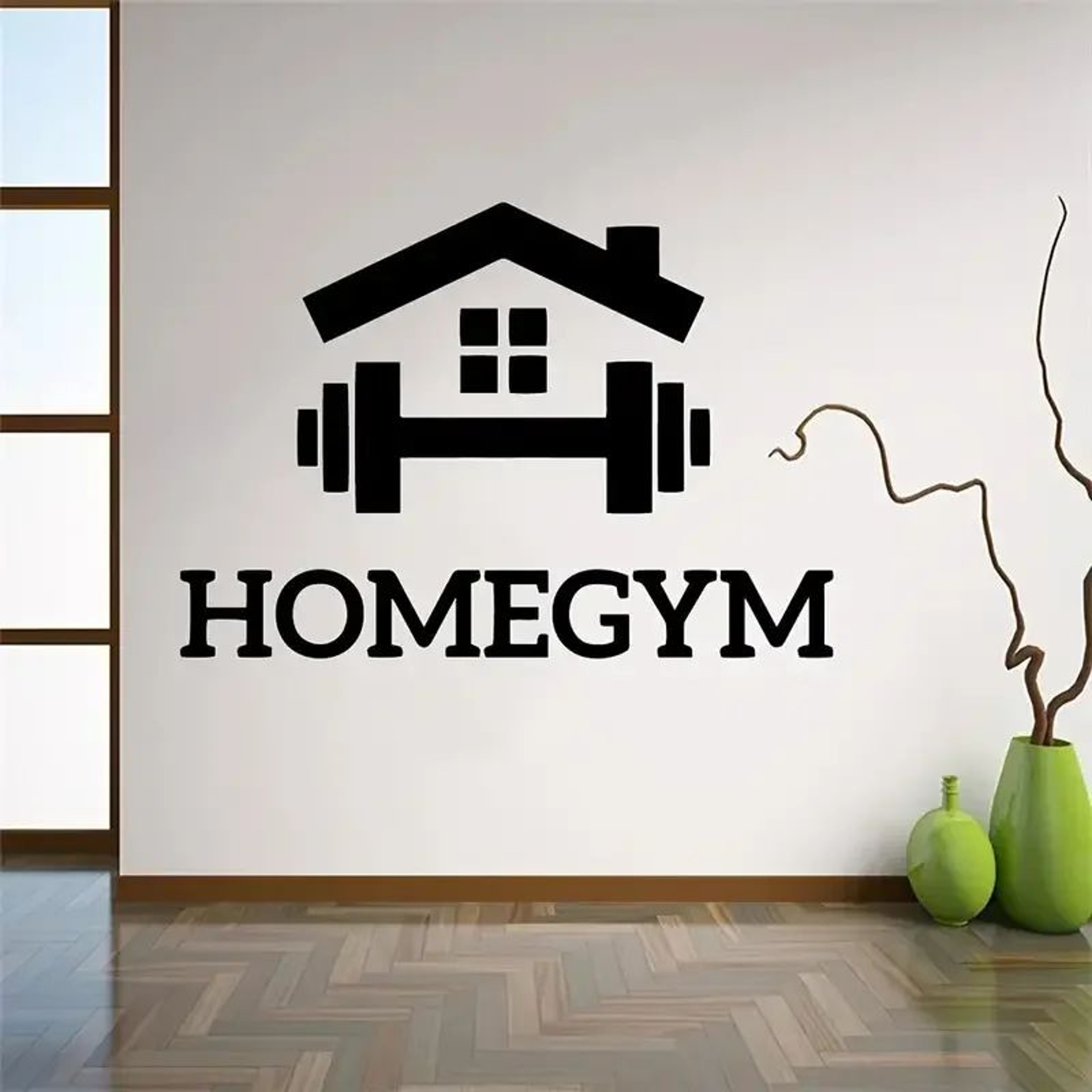 Barbell Fitness Wall Sticker Decor 0