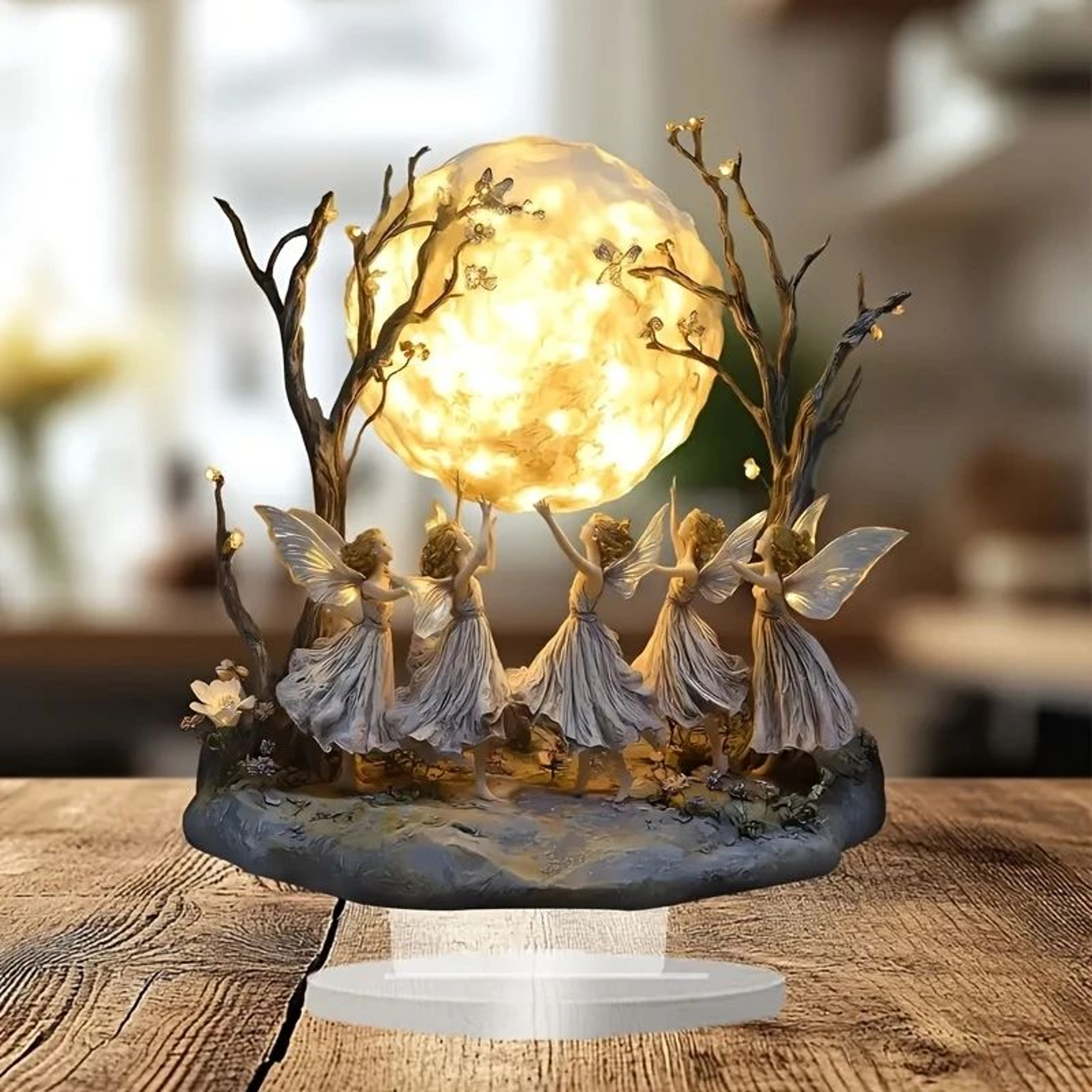 Moon Tree Elf Acrylic Tabletop Decor With Stand For Home And Office 2