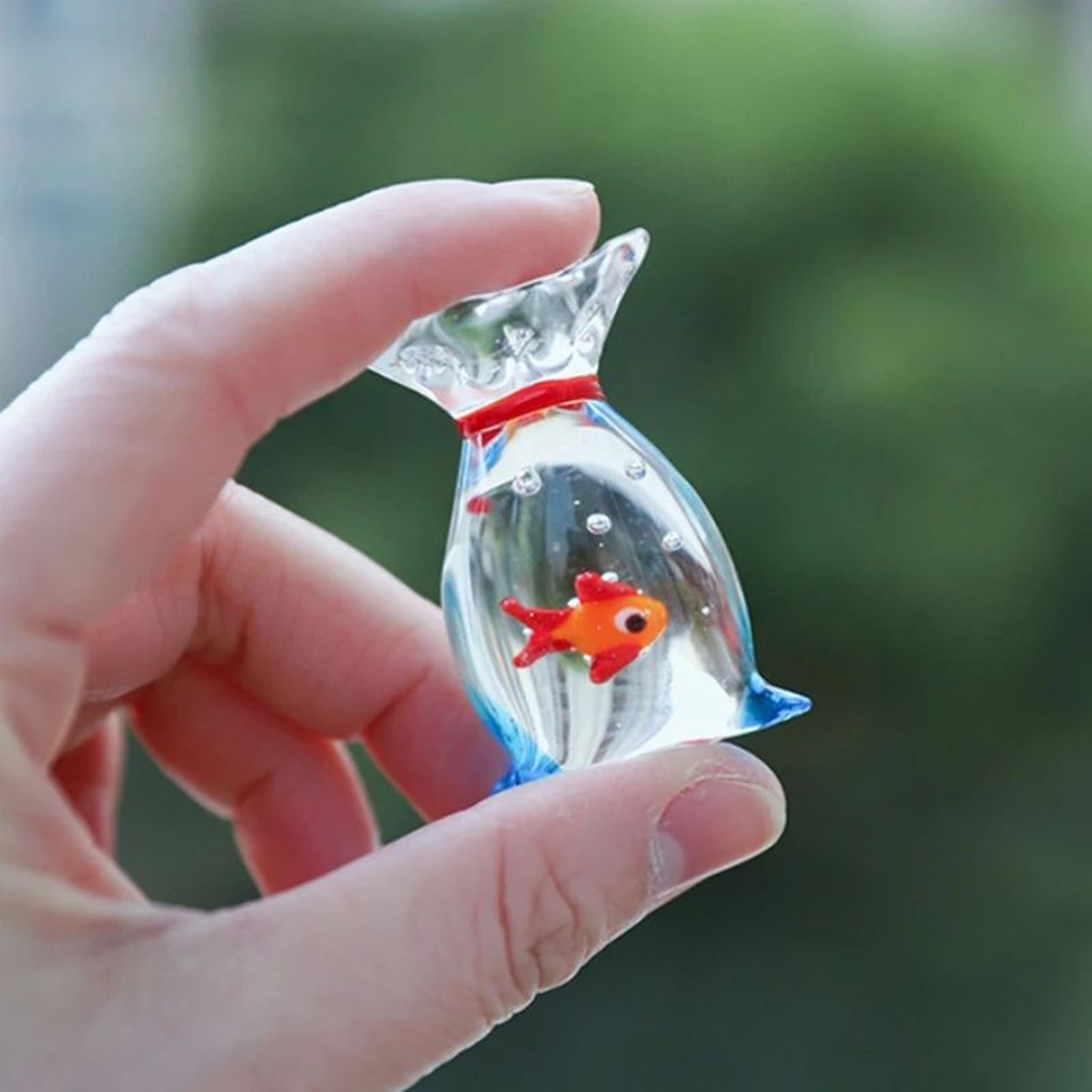 Handcrafted Glass Pocket Fish Figurine Mini Colorful Desktop Decor 5