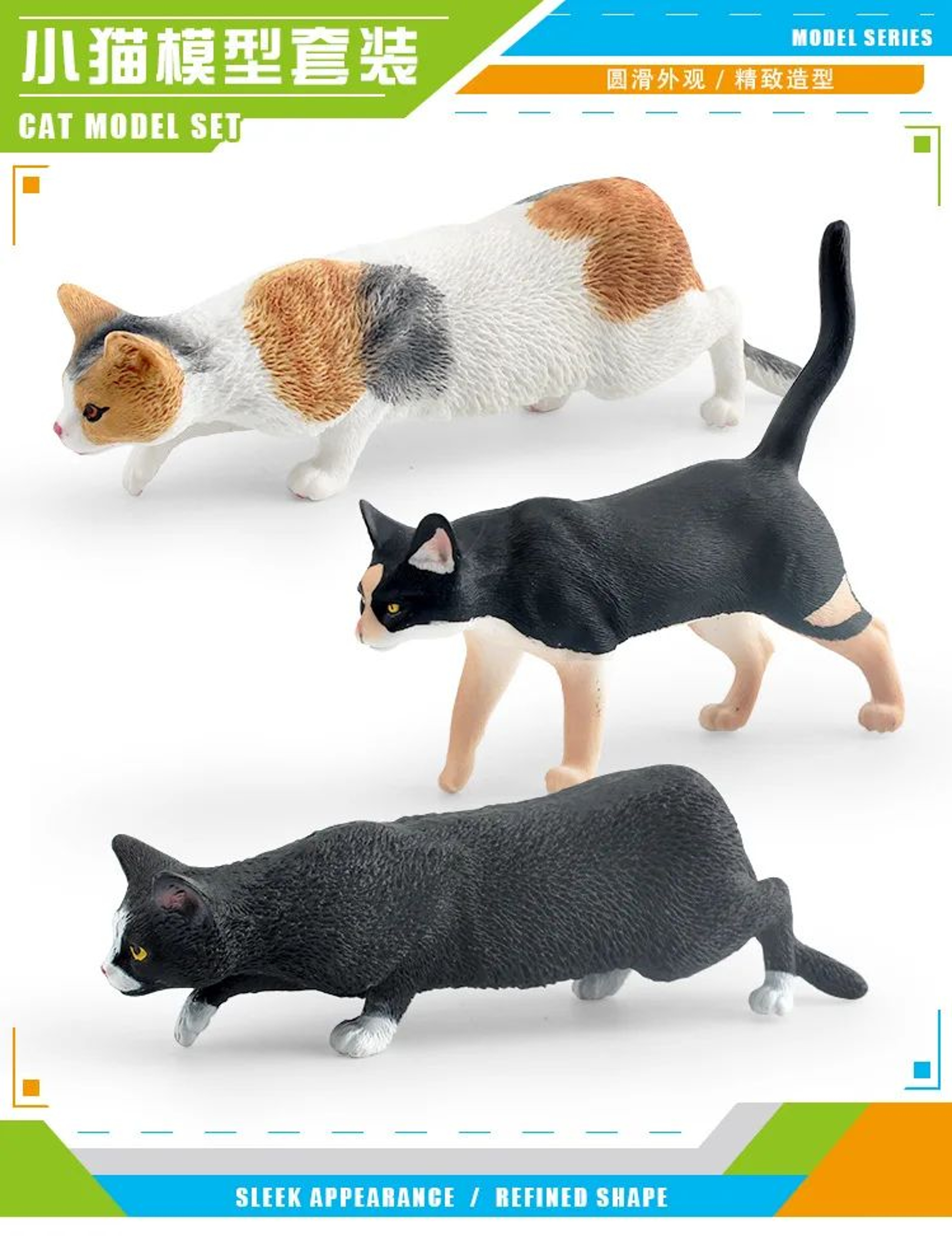 Cute Orange Cat Figurine Mini Lying Pet Desktop Decor 6