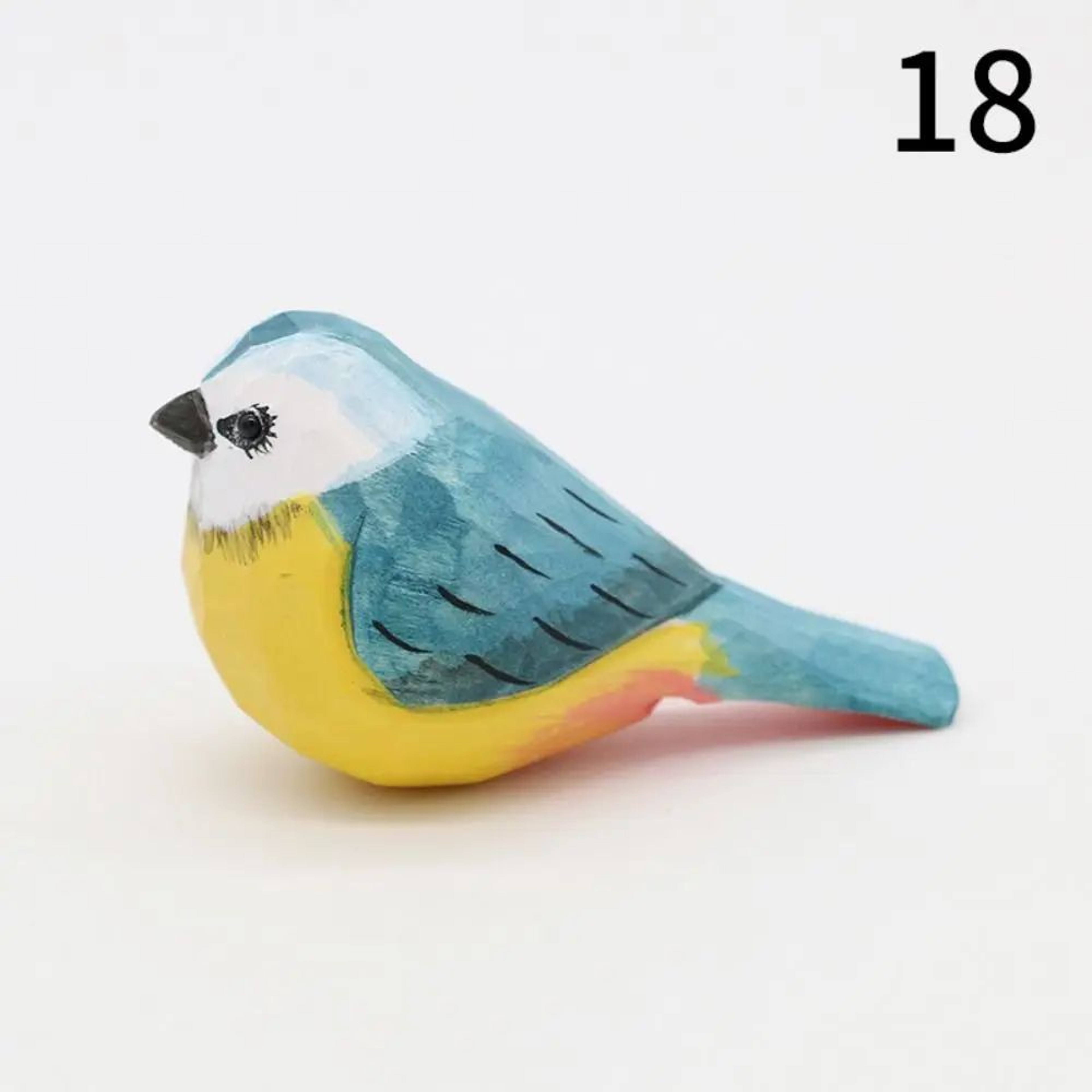 Handmade Wooden Bird Figurine Cute Carved Mini Decor 23