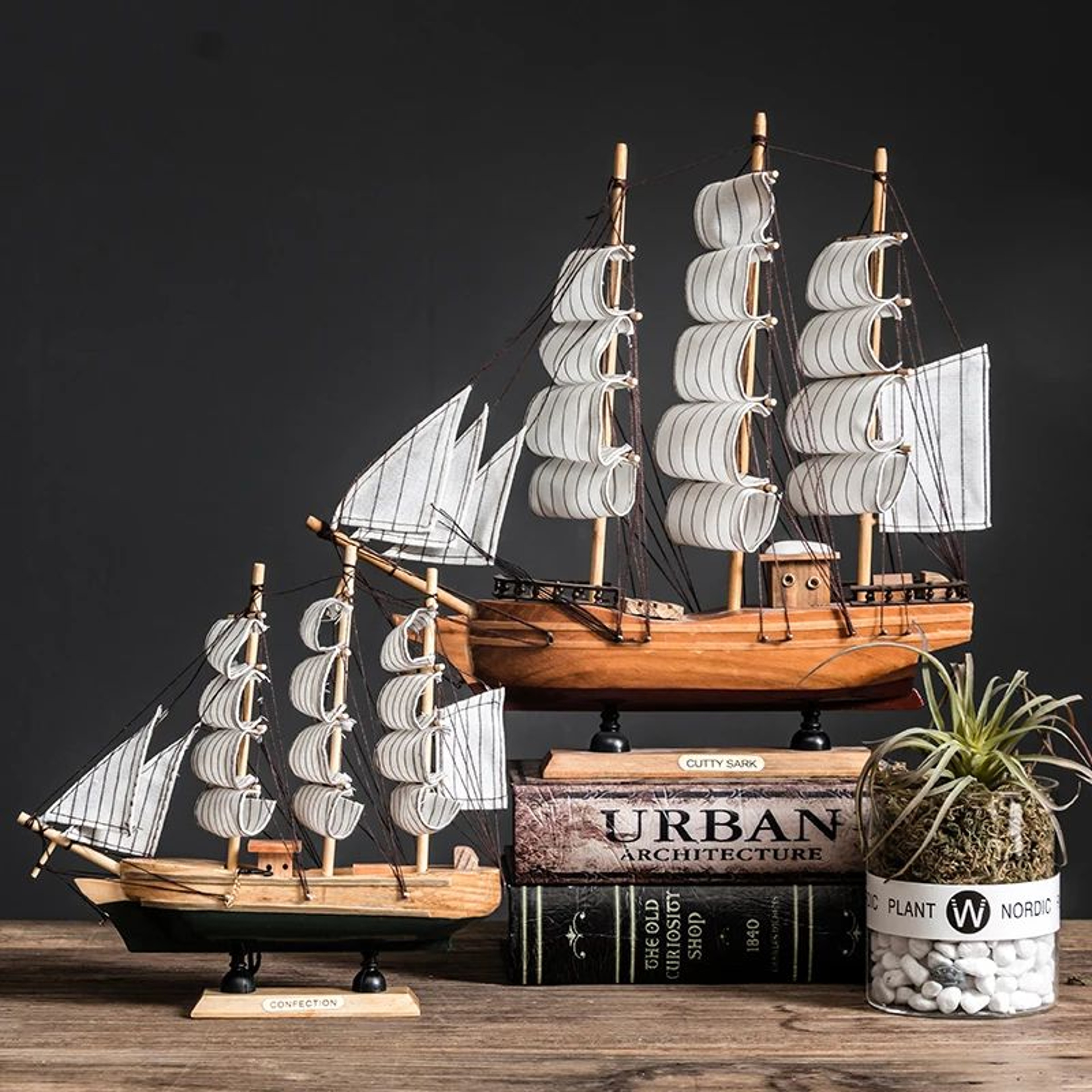 Wooden Sailboat Mediterranean Decor 2
