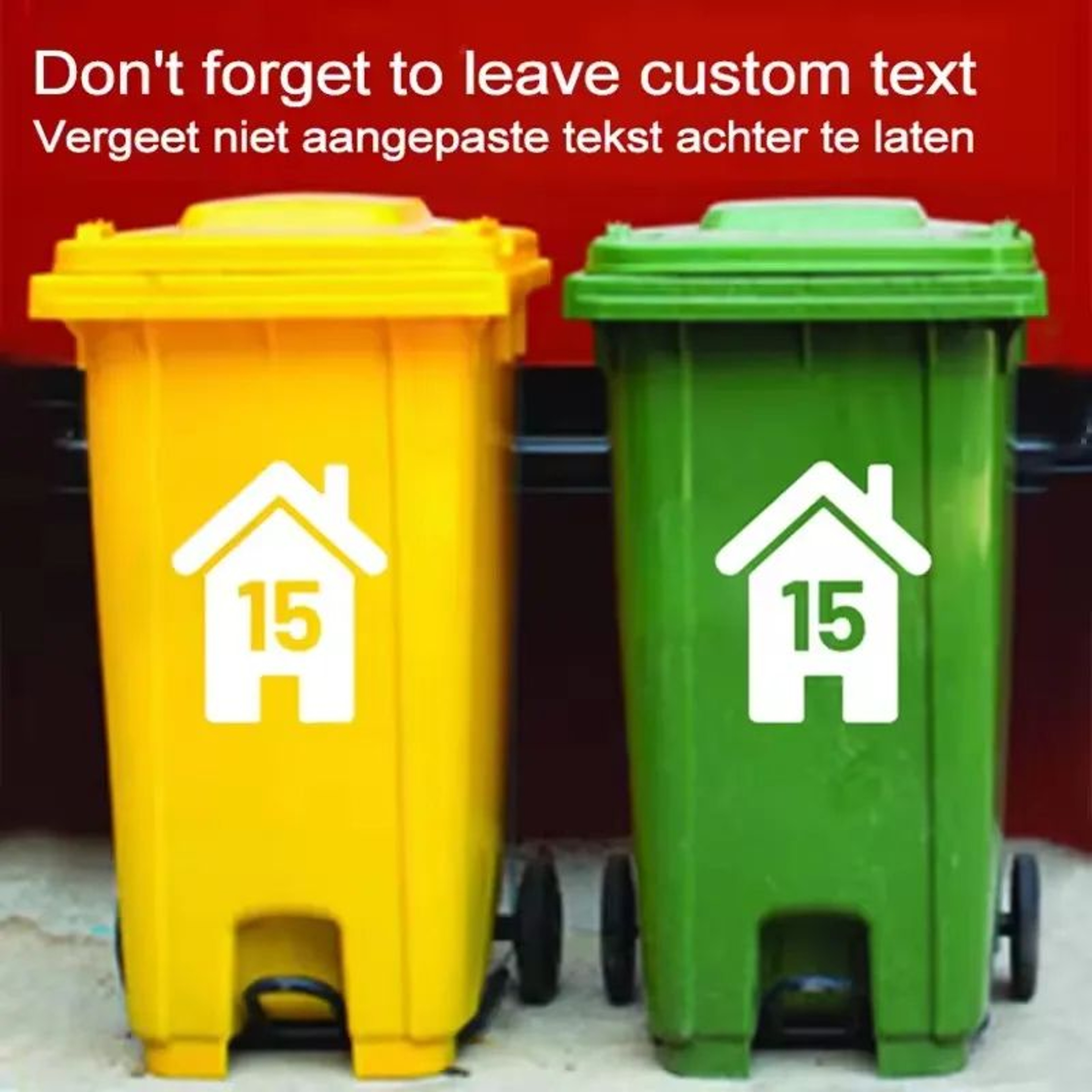 Custom Wheelie Bin Number Vinyl Stickers 1