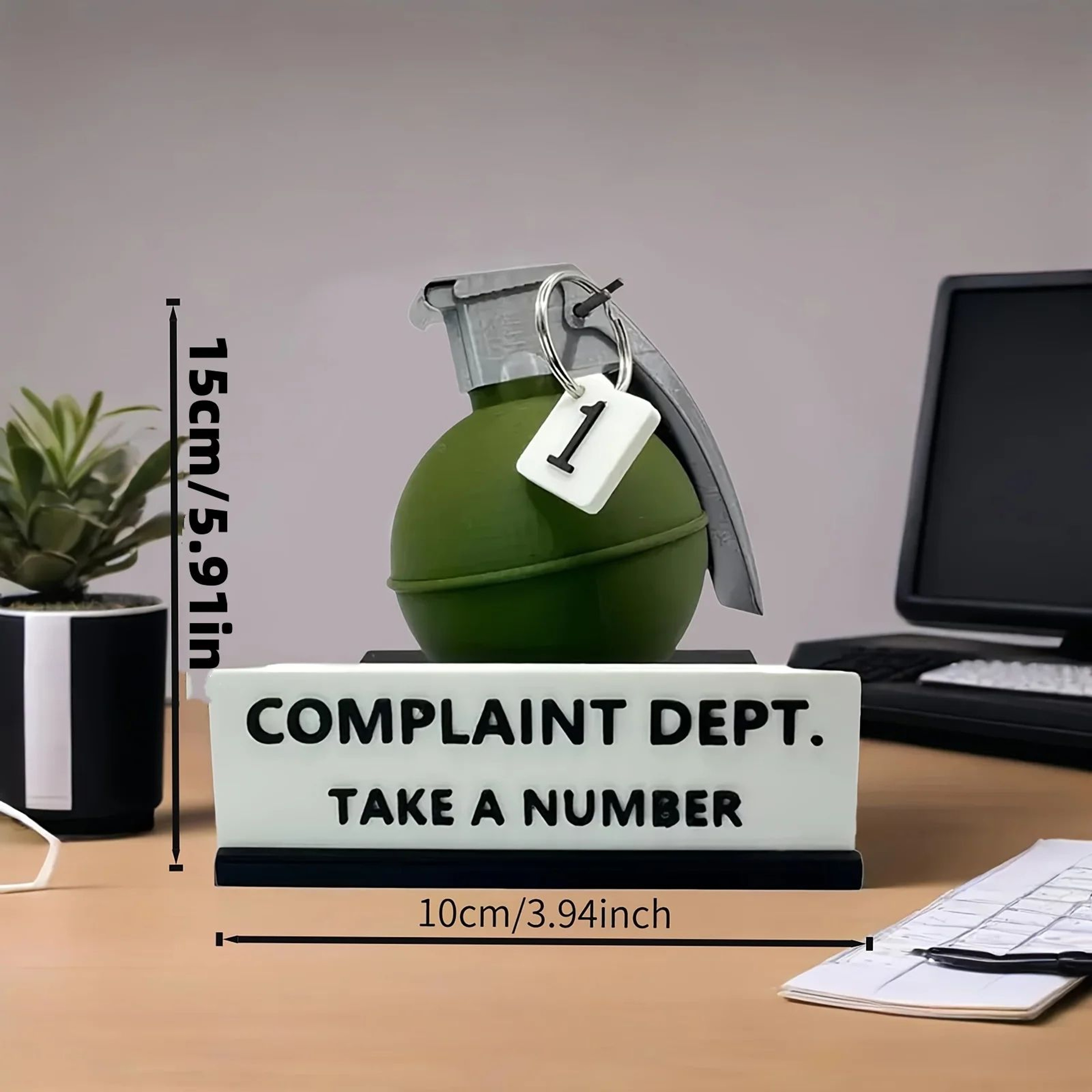 Funny Complaint Department Desk Grenade Sign 5