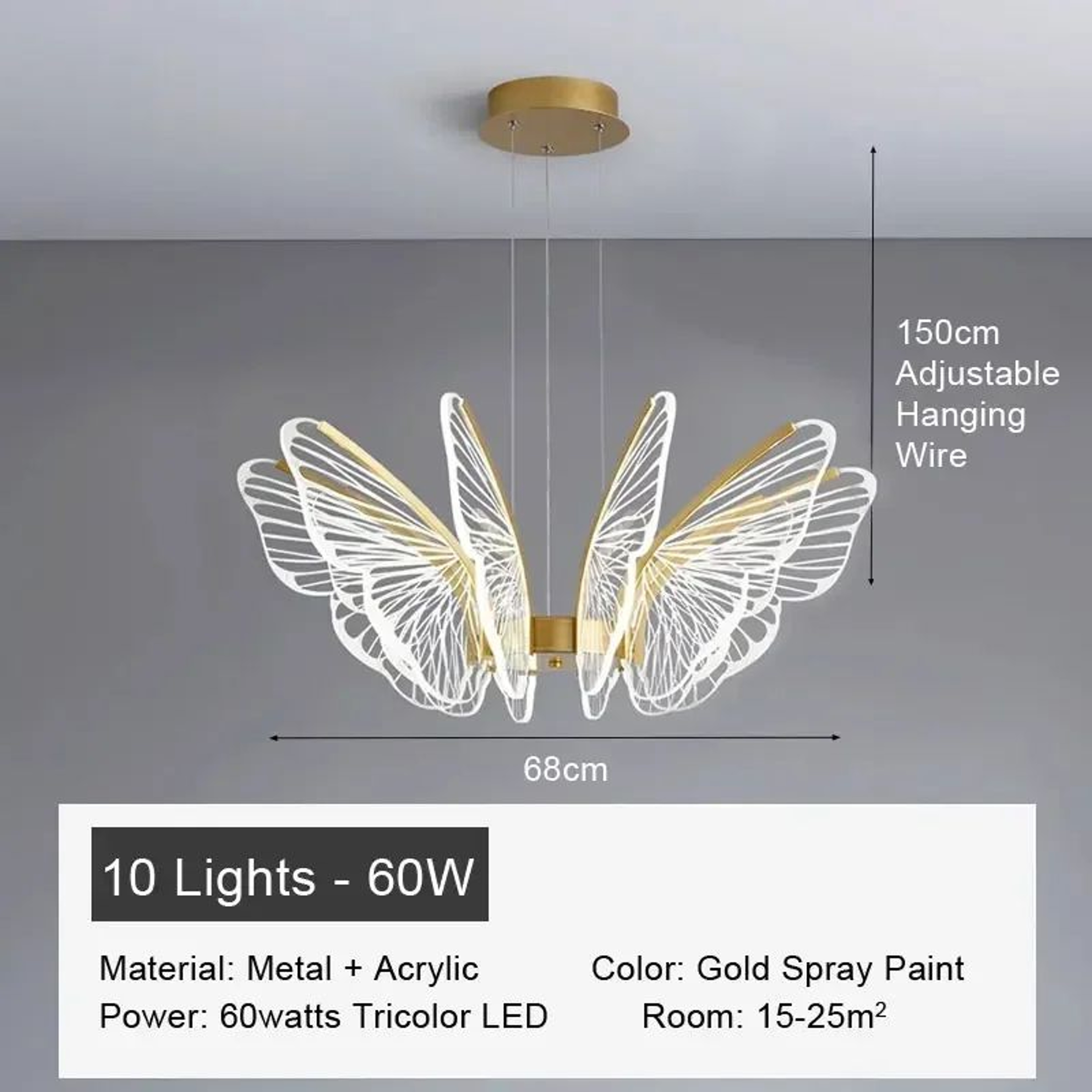Minimalist Butterfly Acrylic Chandelier 13
