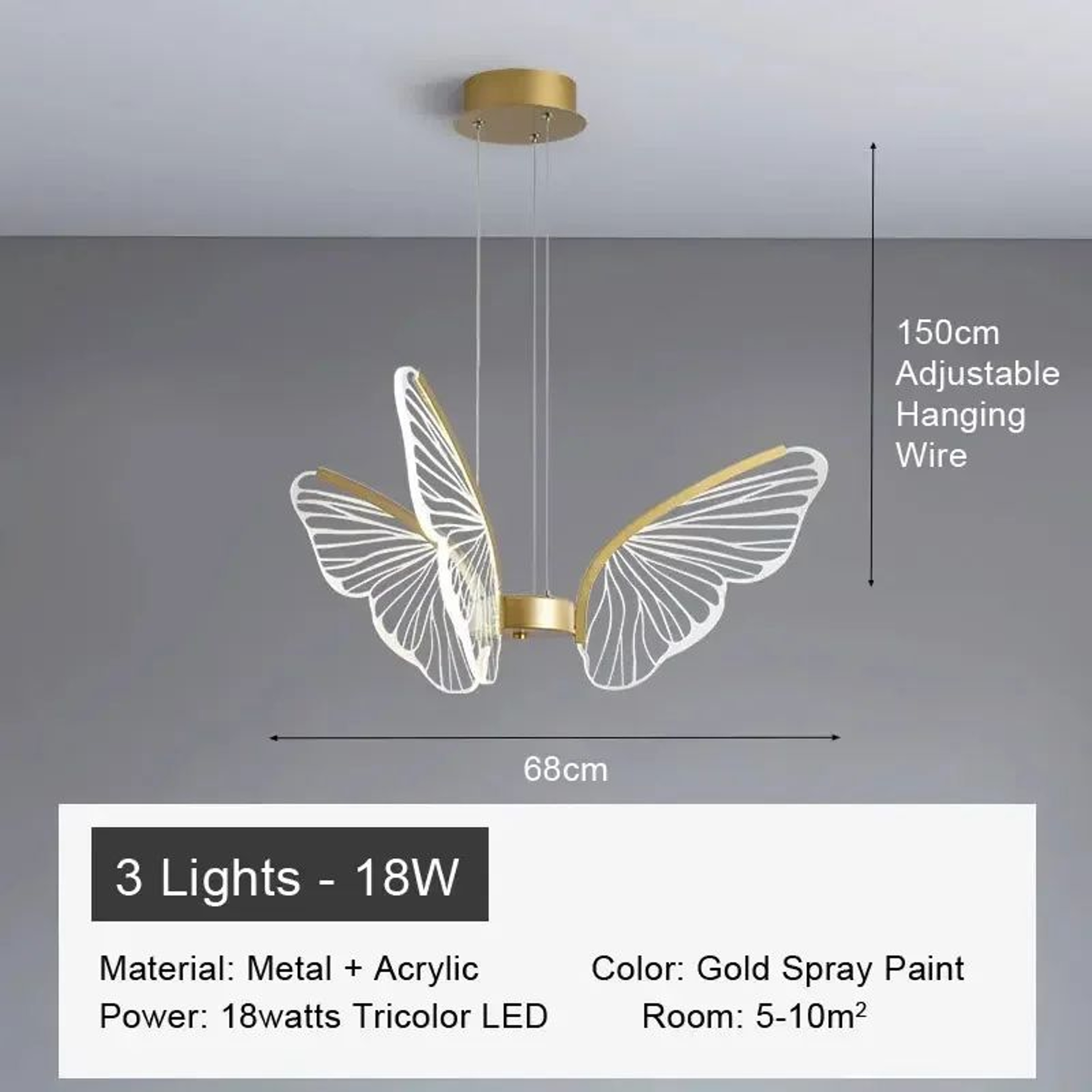 Minimalist Butterfly Acrylic Chandelier 15