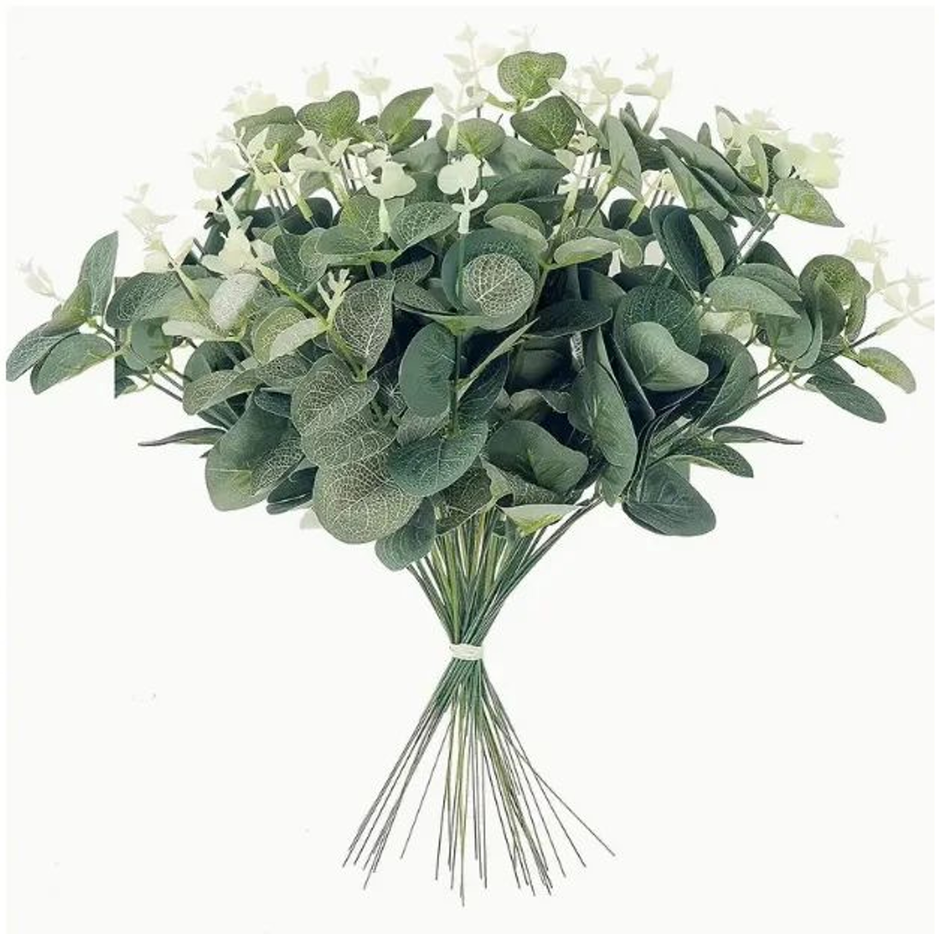 Artificial Eucalyptus Leaf Stems Green Decor Set 14