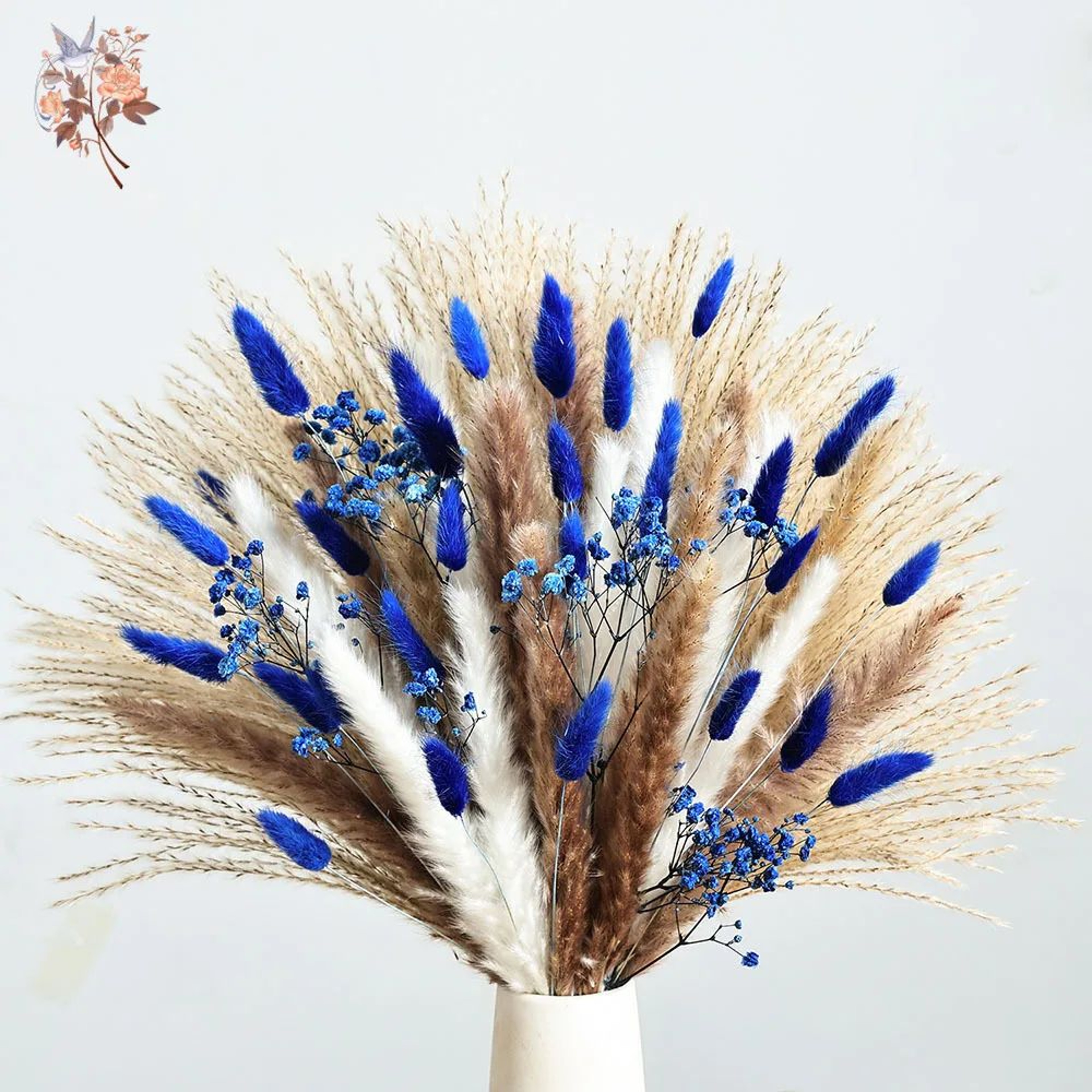 Blue Rabbit Tail Pampas Grass Bouquet 2