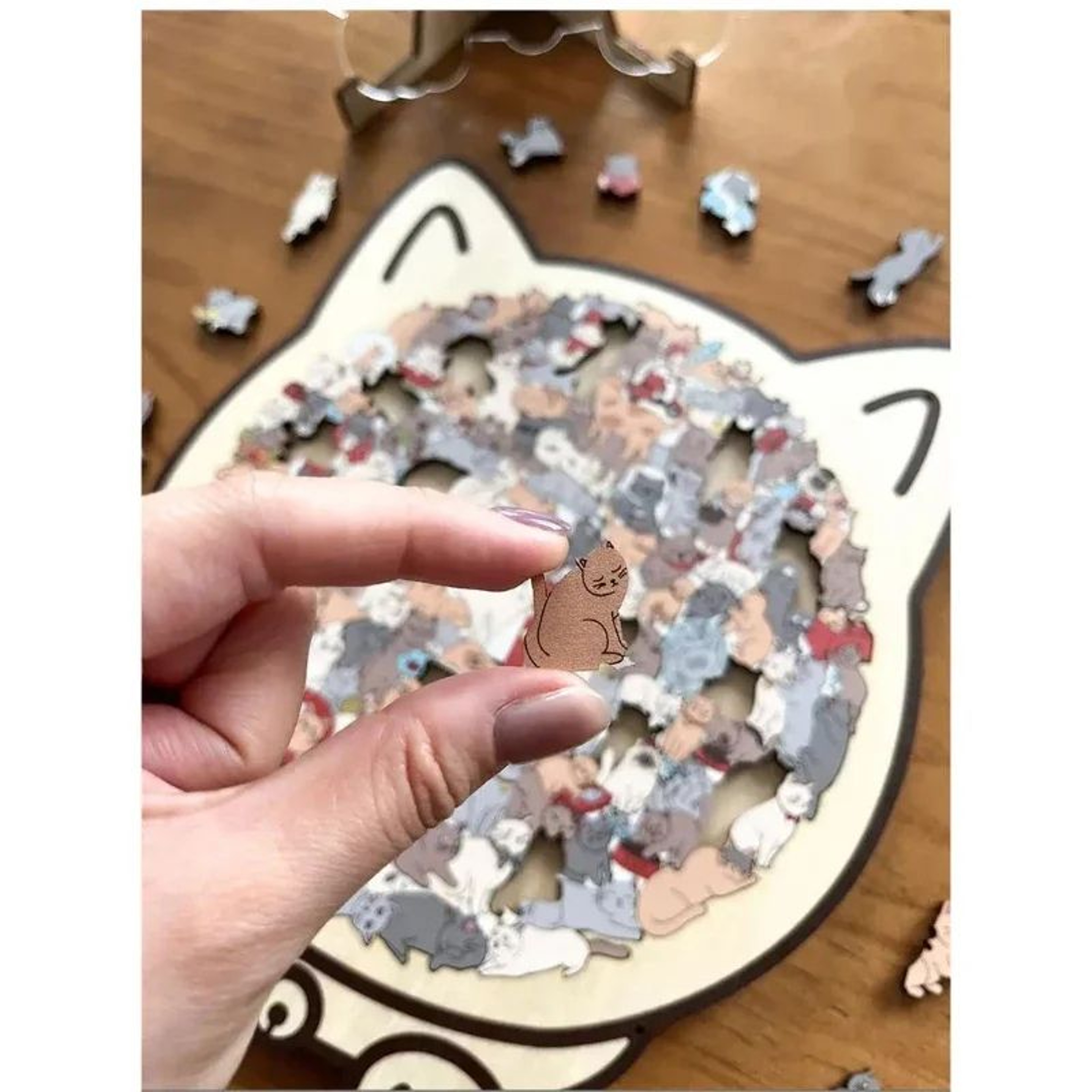Cat Shaped Wooden Jigsaw Puzzle 1