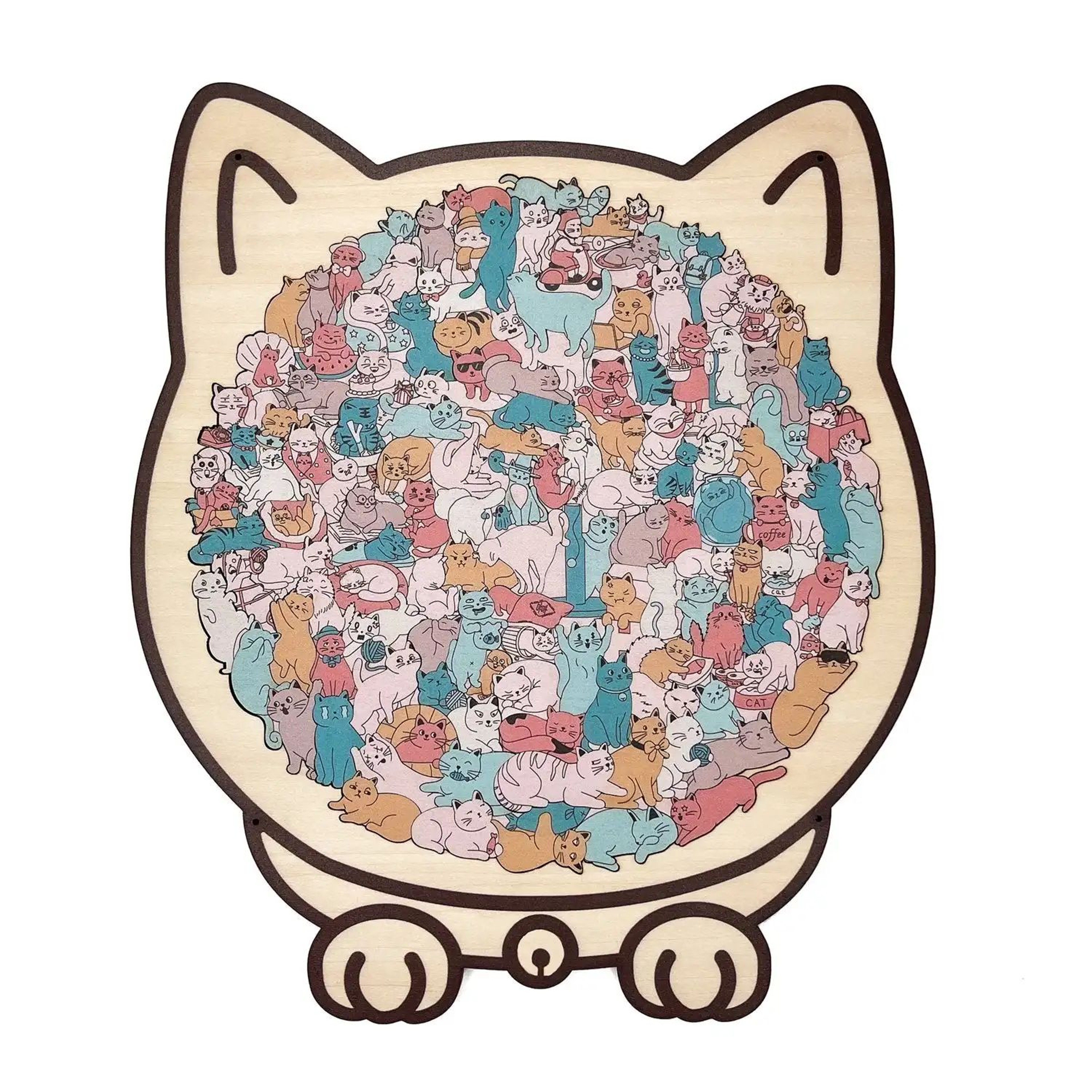 Cat Shaped Wooden Jigsaw Puzzle 9
