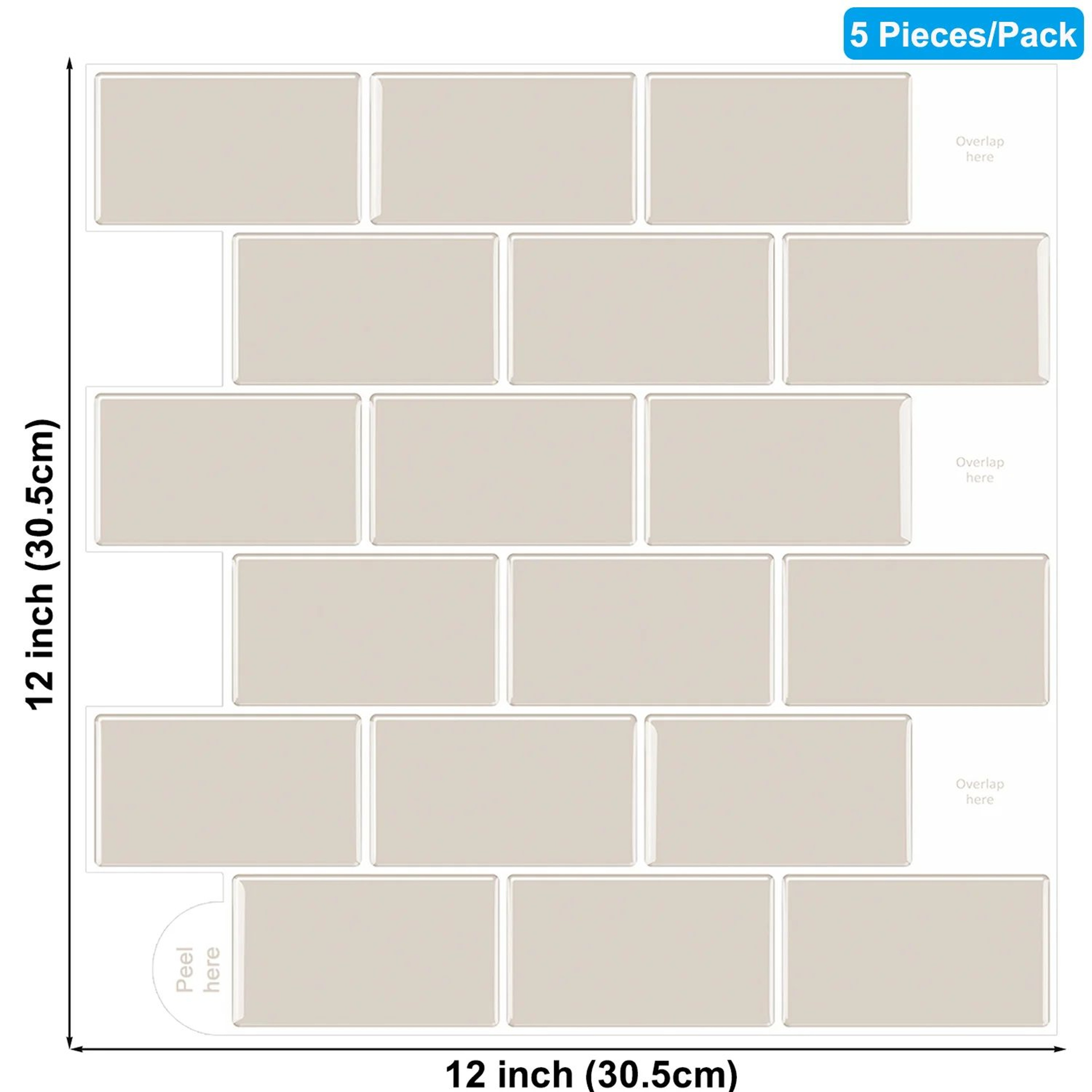 3D Waterproof Peel And Stick Tile Wall Sticker 12