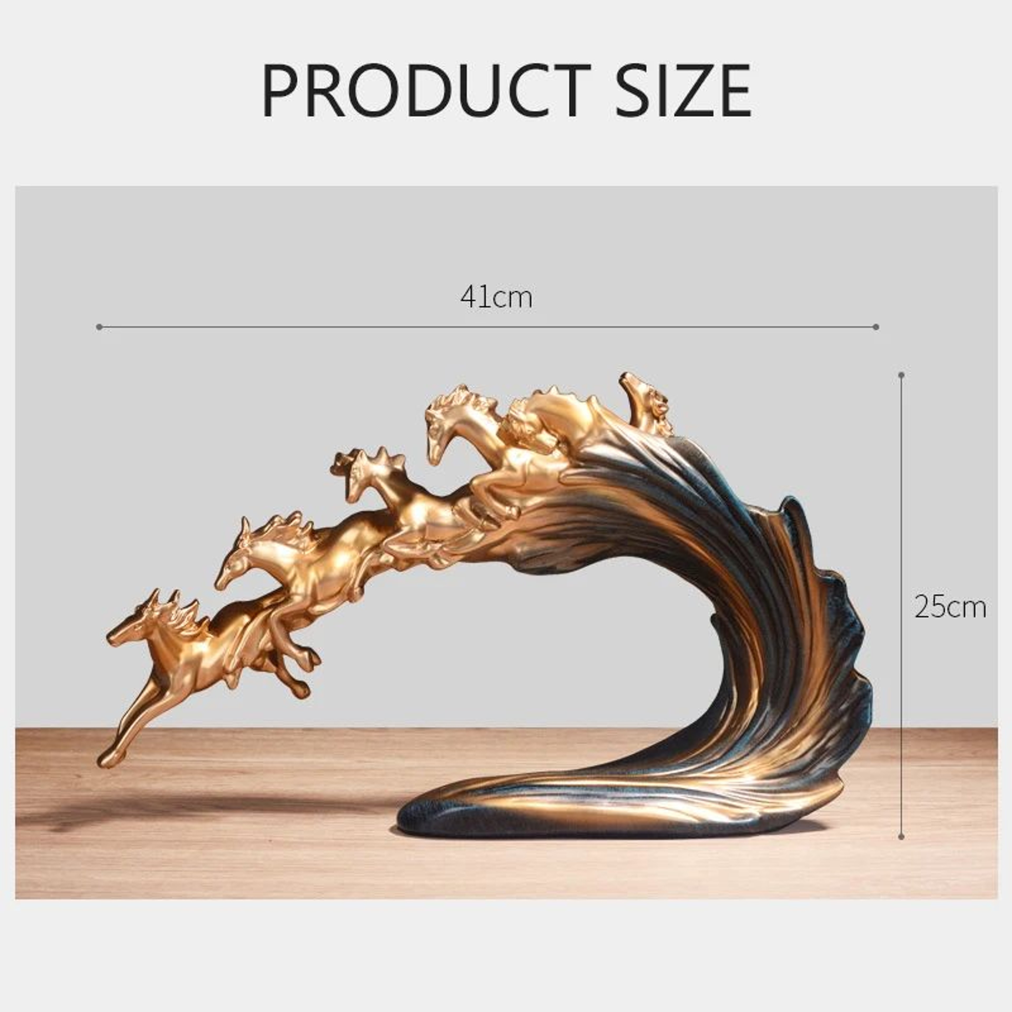 Golden Herd Horse Resin Luxury Decor Statue 6
