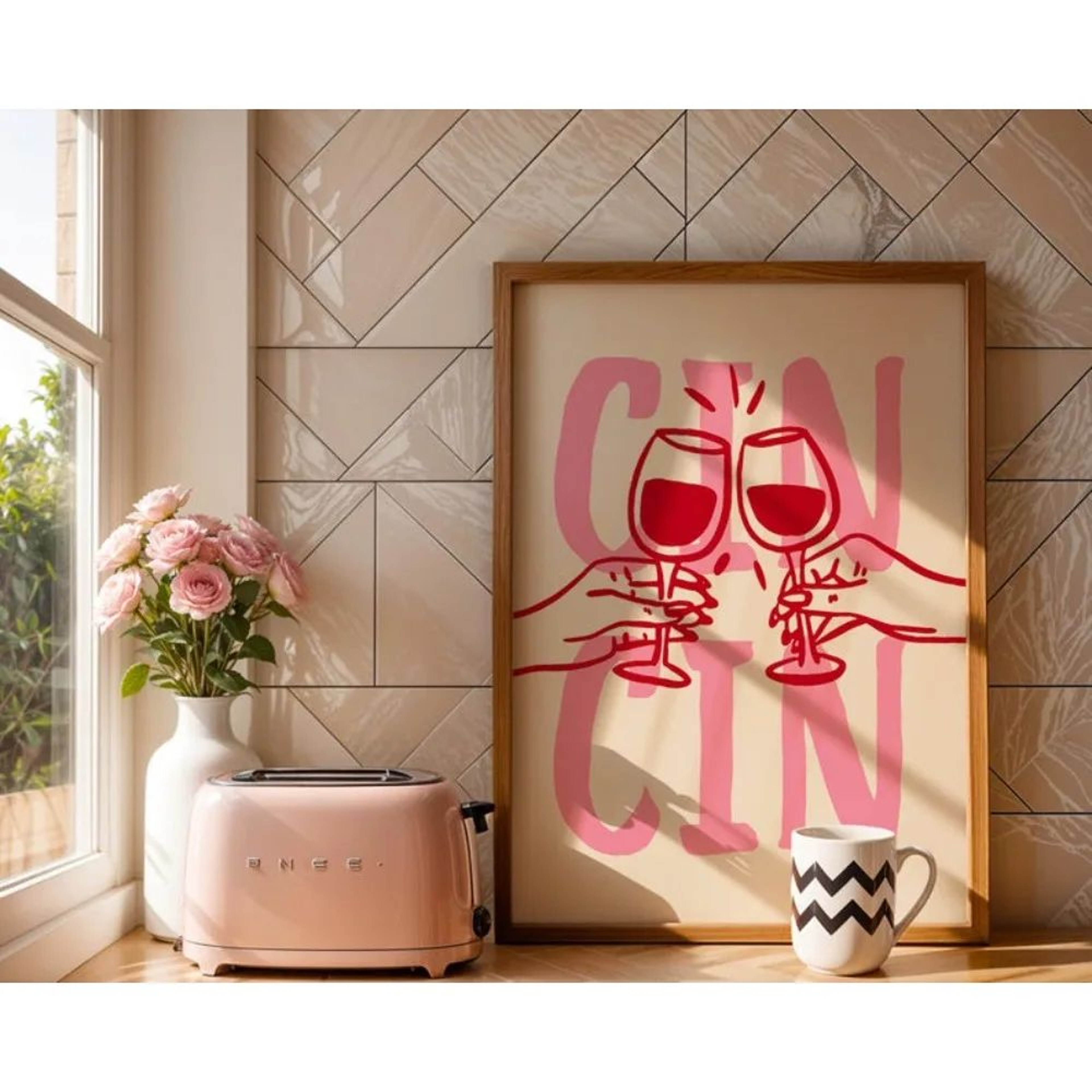 Cin Cin Cheers Cocktail Kitchen Wall Art 6
